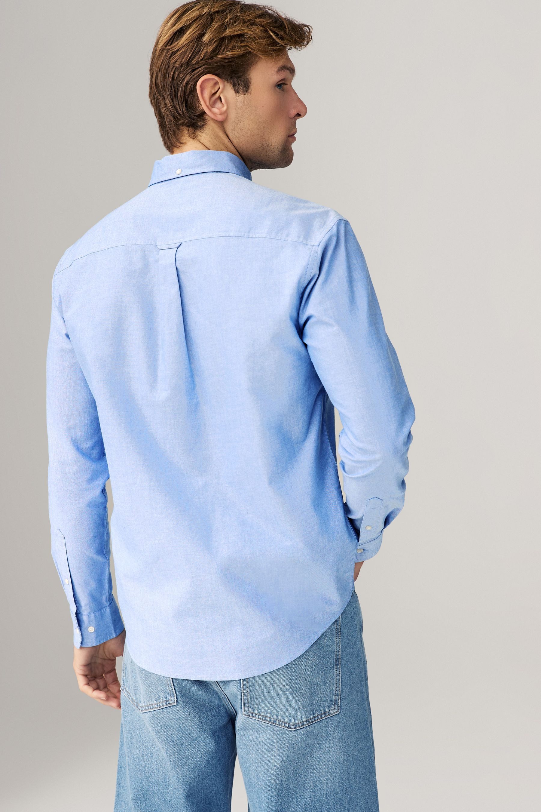 Next Langarmhemd Langärmeliges Oxfordhemd aus 100 % günstig online kaufen