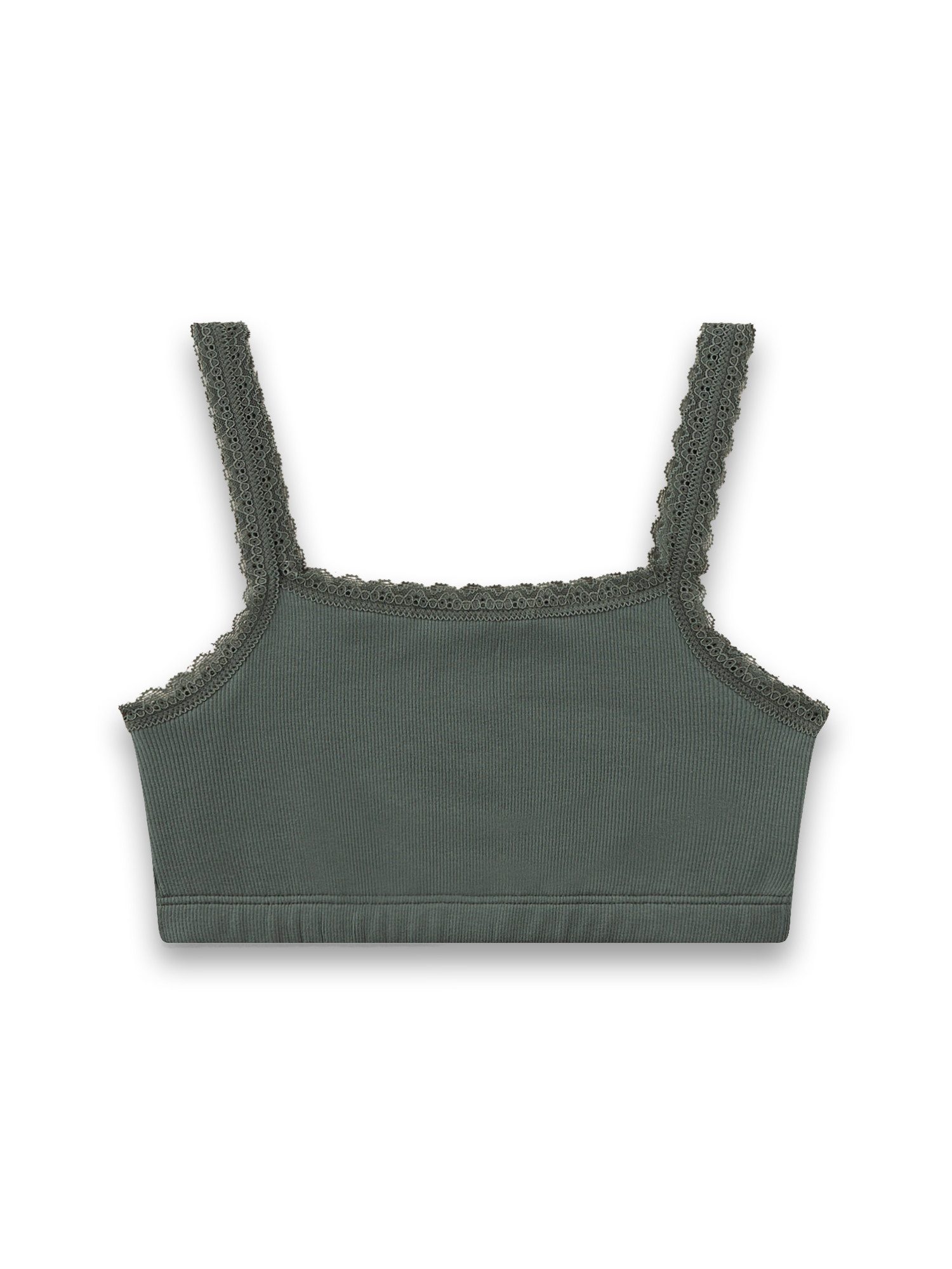 Sanetta Bustier Mädchen Bustier aus Baumwolle, Rippstruktur, Dunkelgrün