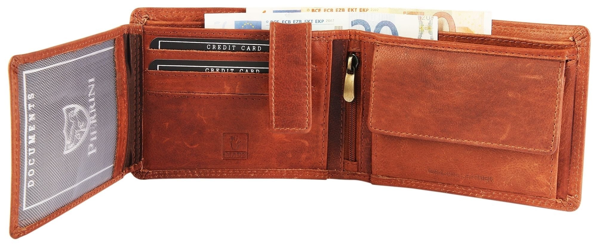 Pierrini Geldbörse Samer Pierrini Herren Geldbörse aus Echtleder in braun. Format 12, Herren GeldbÃ¶rse Quer Echtleder