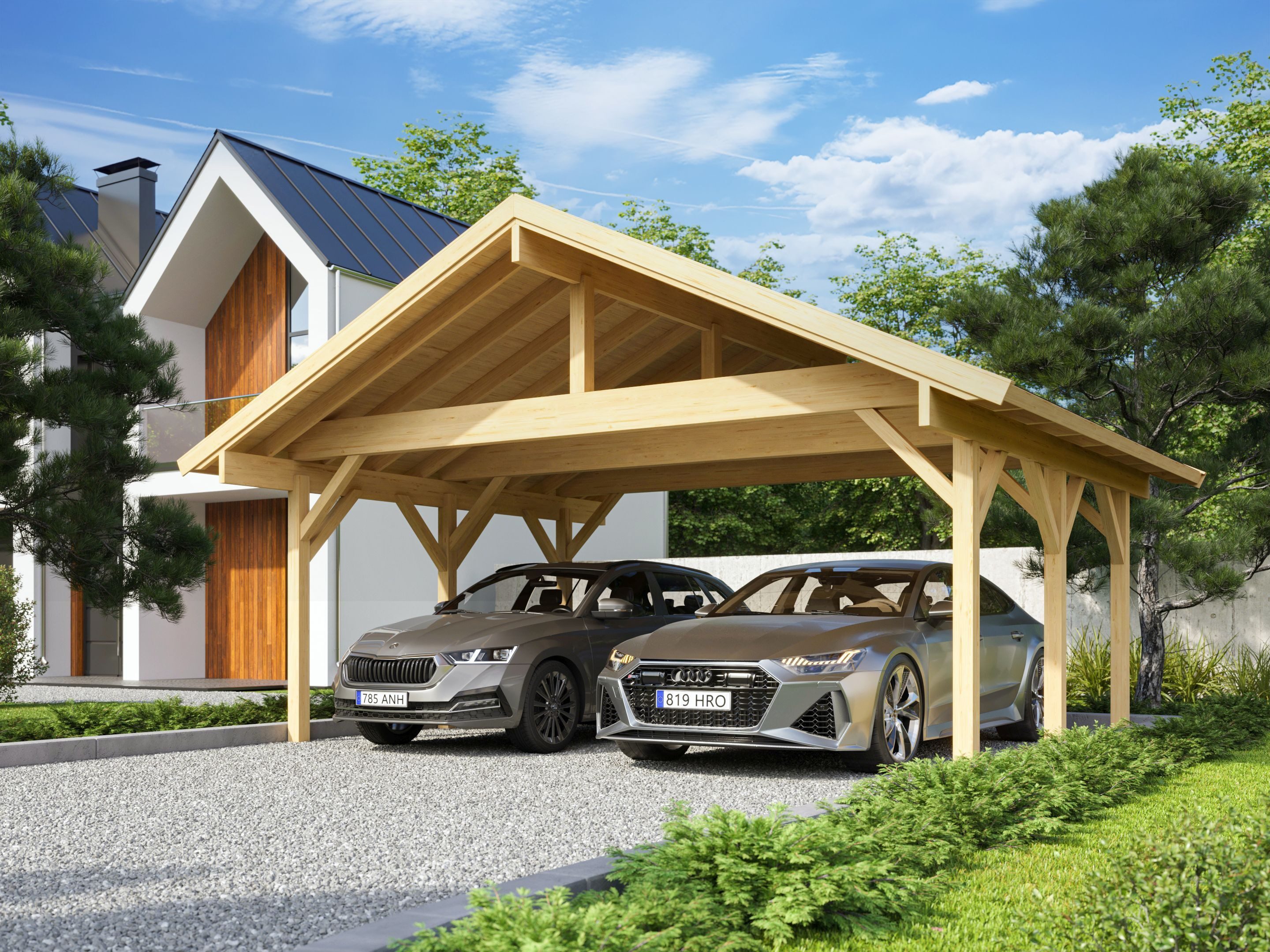 Fjordholz Carport-Geräteraum Max