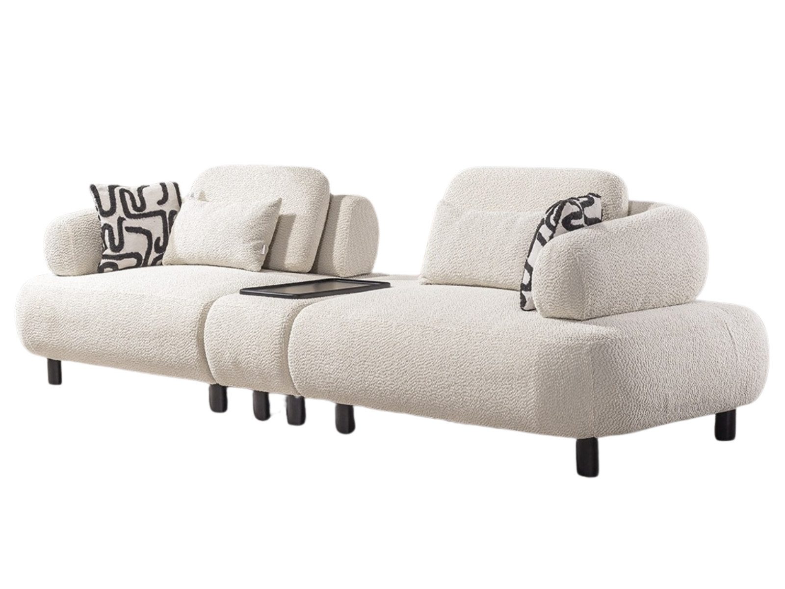 Villa Möbel Sofa Barcelona, 4-Sitzer 1 Teile, mit Relax-/Bettfunktion durch verstellbare Rückenlehne