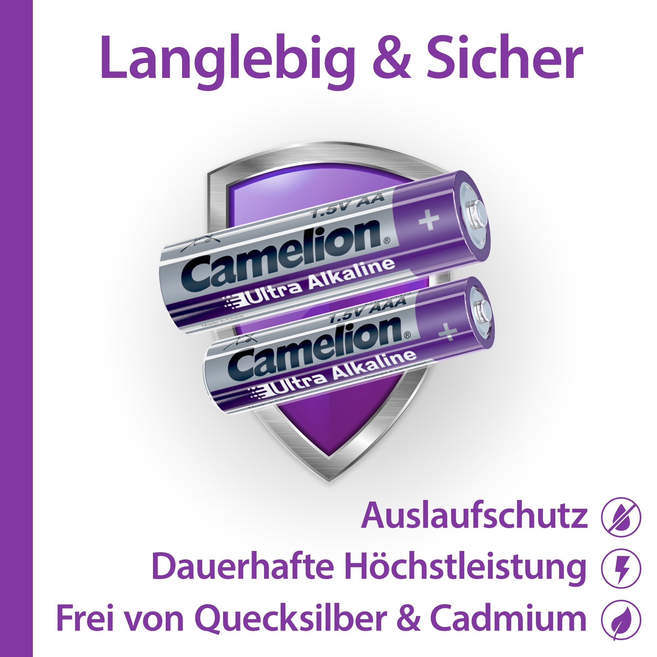 Camelion Camelion Ultra Alkaline (120 Batterien, Ultra Langlebige 120 langlebig AAA Batterien Batterie, St), Stück, AA + 60 60