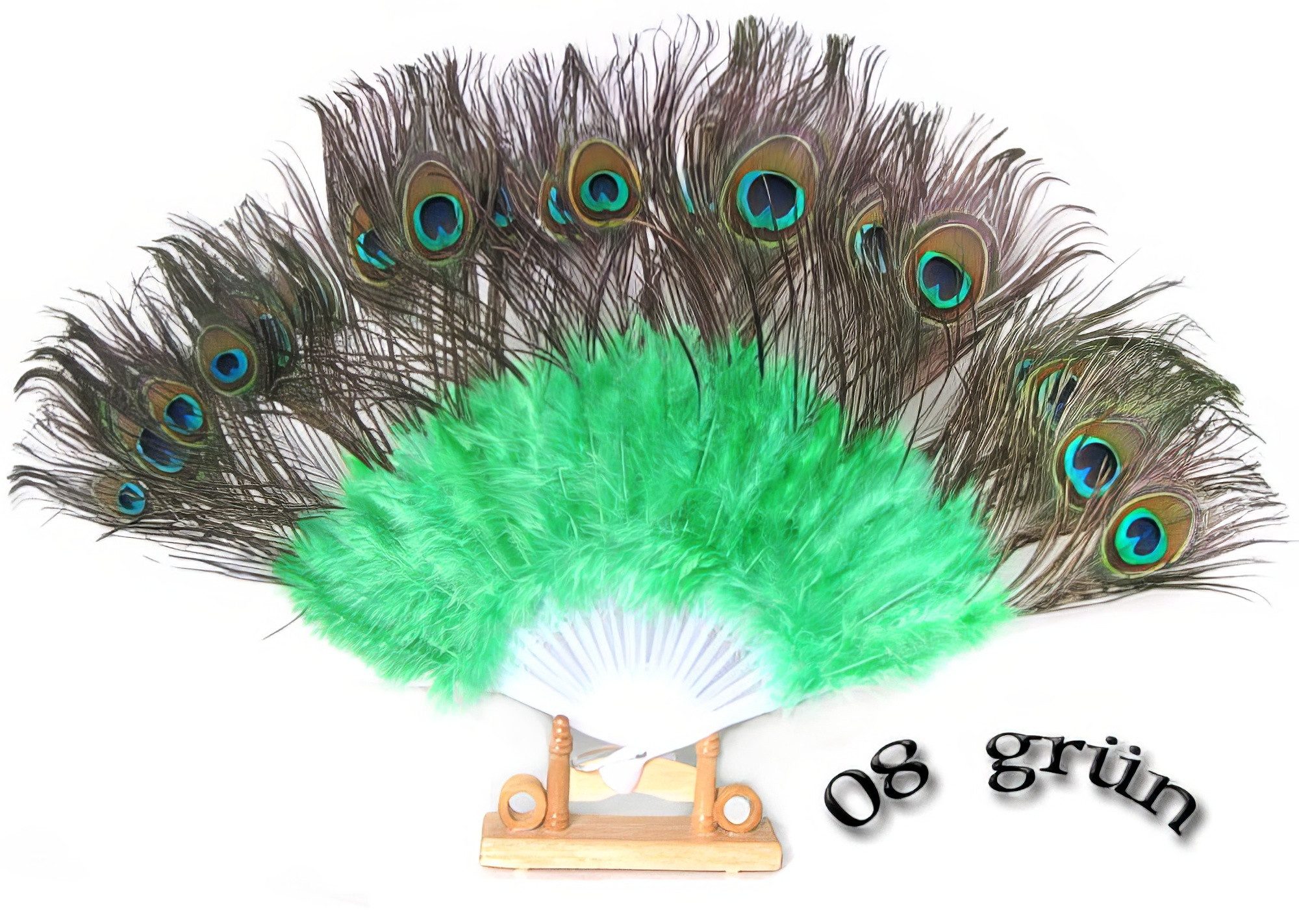 Yudu Handfächer Pfauenfedern Fächer Dekofächer Tanzfächer