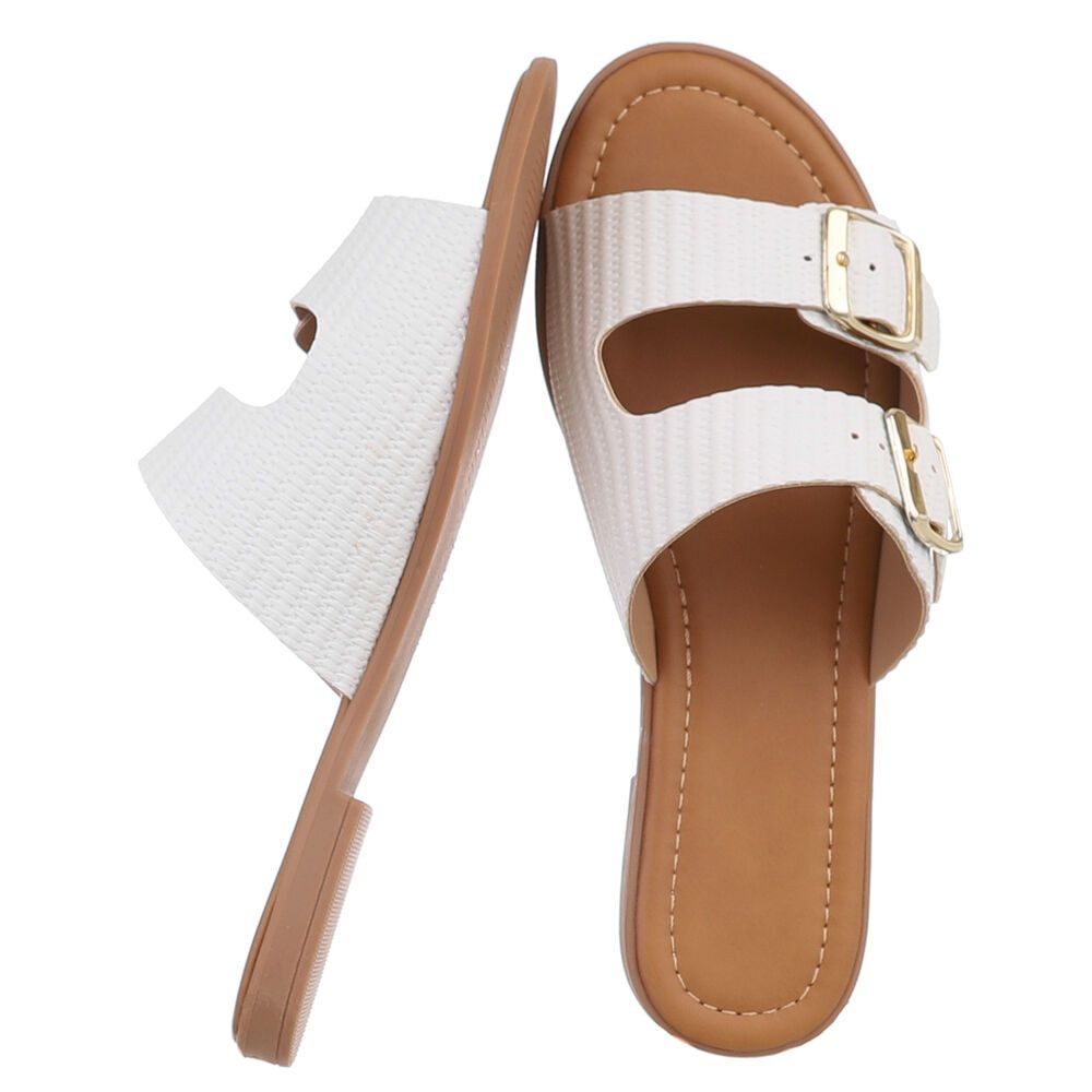 Ital-Design Komfortable Damen-Sandalen mit Eleganten Schnallen Pantolette ( günstig online kaufen