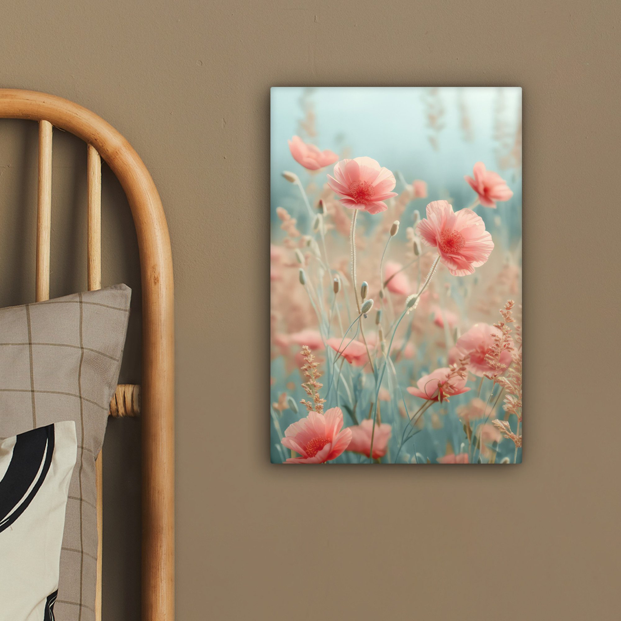 OneMillionCanvasses® Leinwandbild Blumen - Natur - Mohnblumen - Blumenfeld, Fotodruck (1 St), Leinwand Bilder Klein, Wand Dekoration Aesthetic 30x20 cm – Bild 4 von 5