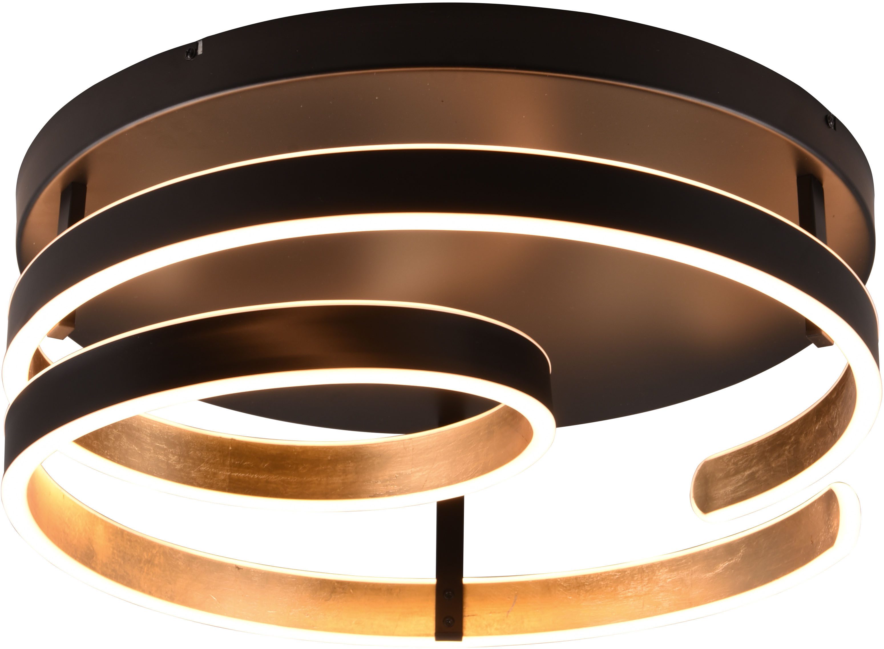 TRIO Leuchten LED Deckenleuchte MARNIE, spiralförmige LED Deckenlampe indirektes Licht warmweiß 3000K, Dimmfunktion, mehrere Helligkeitsstufen, LED fest integriert, Warmweiß, 6800 Lumen Ø 55cm 3 Stufen dimmbar über Wandschalter Wohnzimmer LED. Reduzierter Preis € 195,49. Unverbindliche Preisempfehlung € 306,99