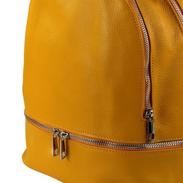 Toscanto Cityrucksack Toscanto Damen Cityrucksack Leder Tasche (Cityrucksack), Damen Cityrucksack Leder, gelb, Größe ca. 32cm