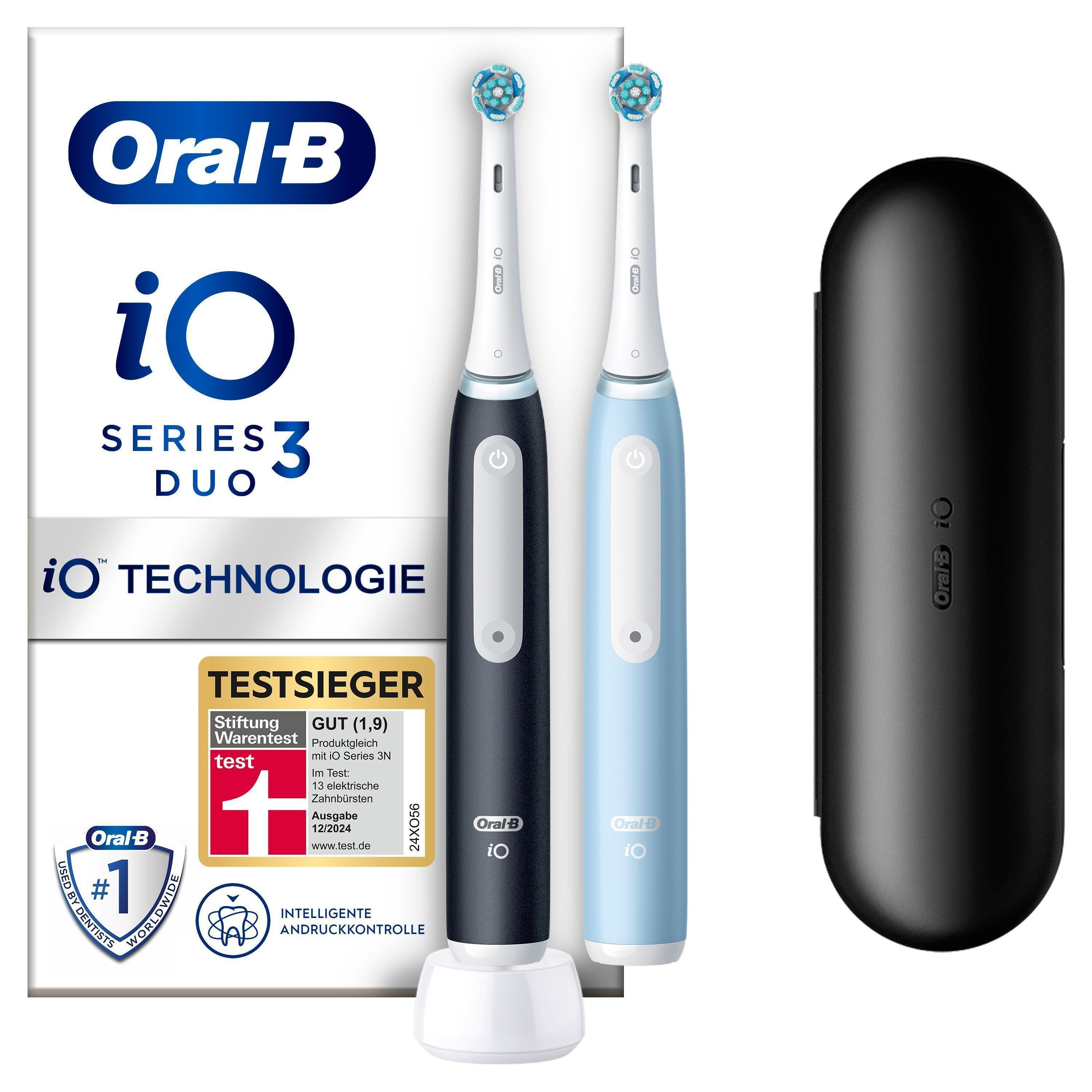 Oral-B Elektrische Zahnbürste iO Series 3 Doppelpack, Aufsteckbürsten: 2 St., Magnet-Technologie