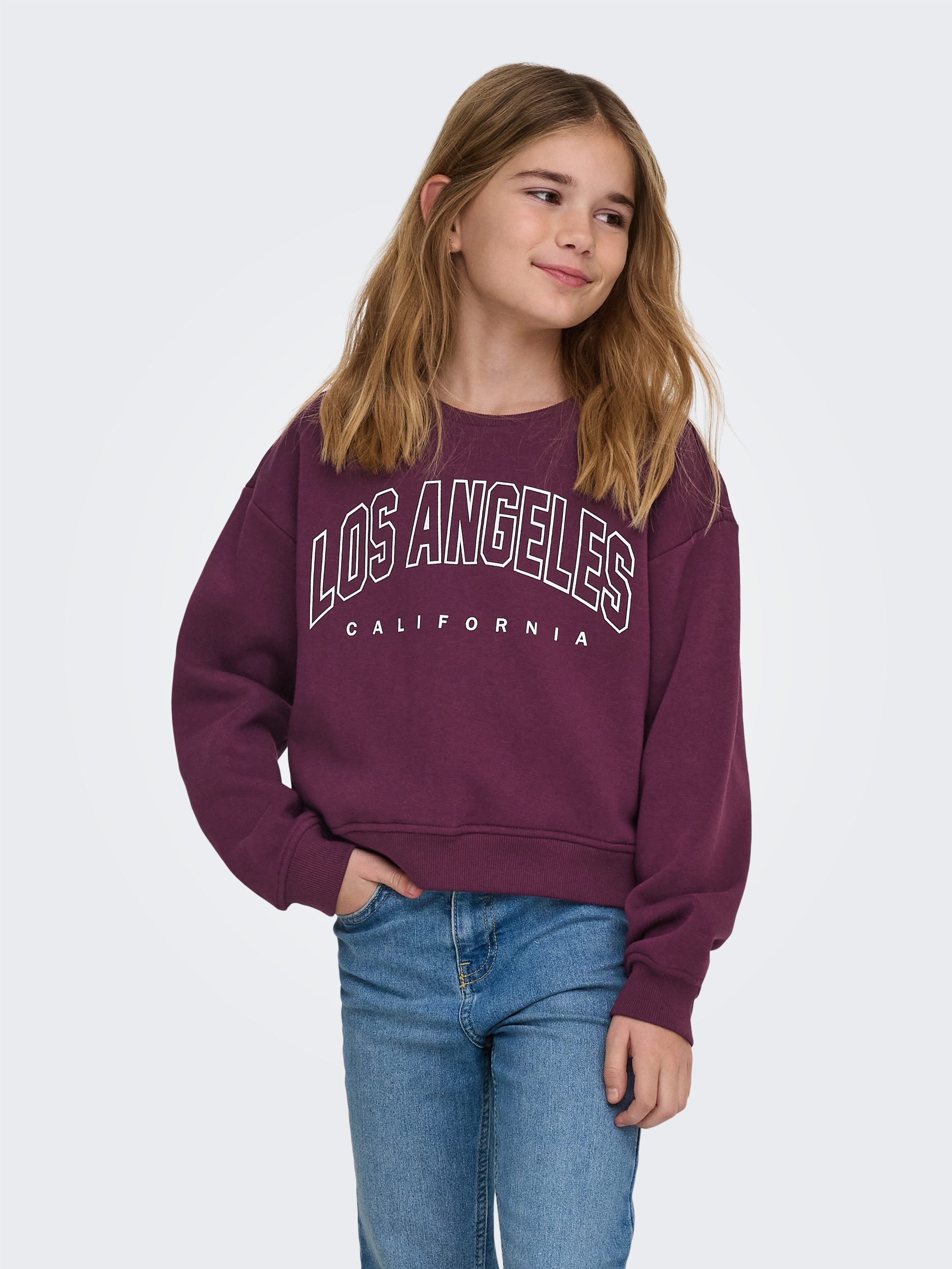 KIDS ONLY Sweatshirt KOGSWEAT LS CREW OVZ STAT SWT NOOS Baumwollmischung, loose fit