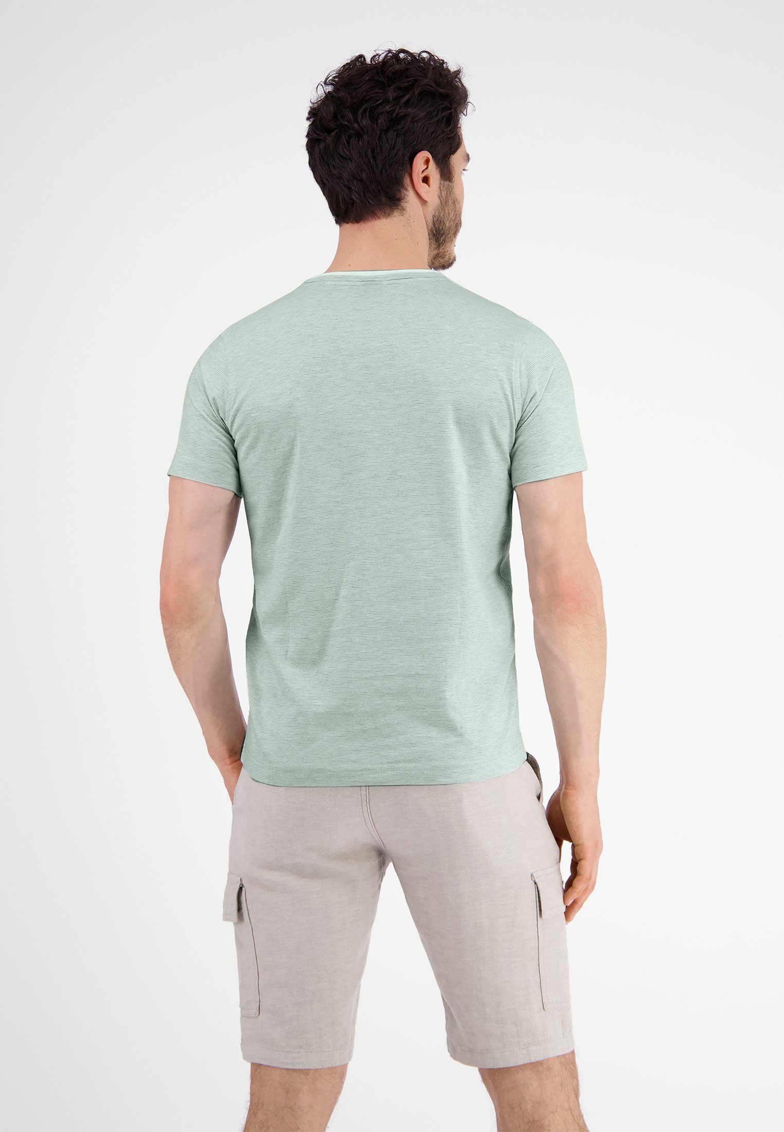 TINTED LERROS LERROS T-Shirt mit Finelinerstreifen, AQUA washed Serafino