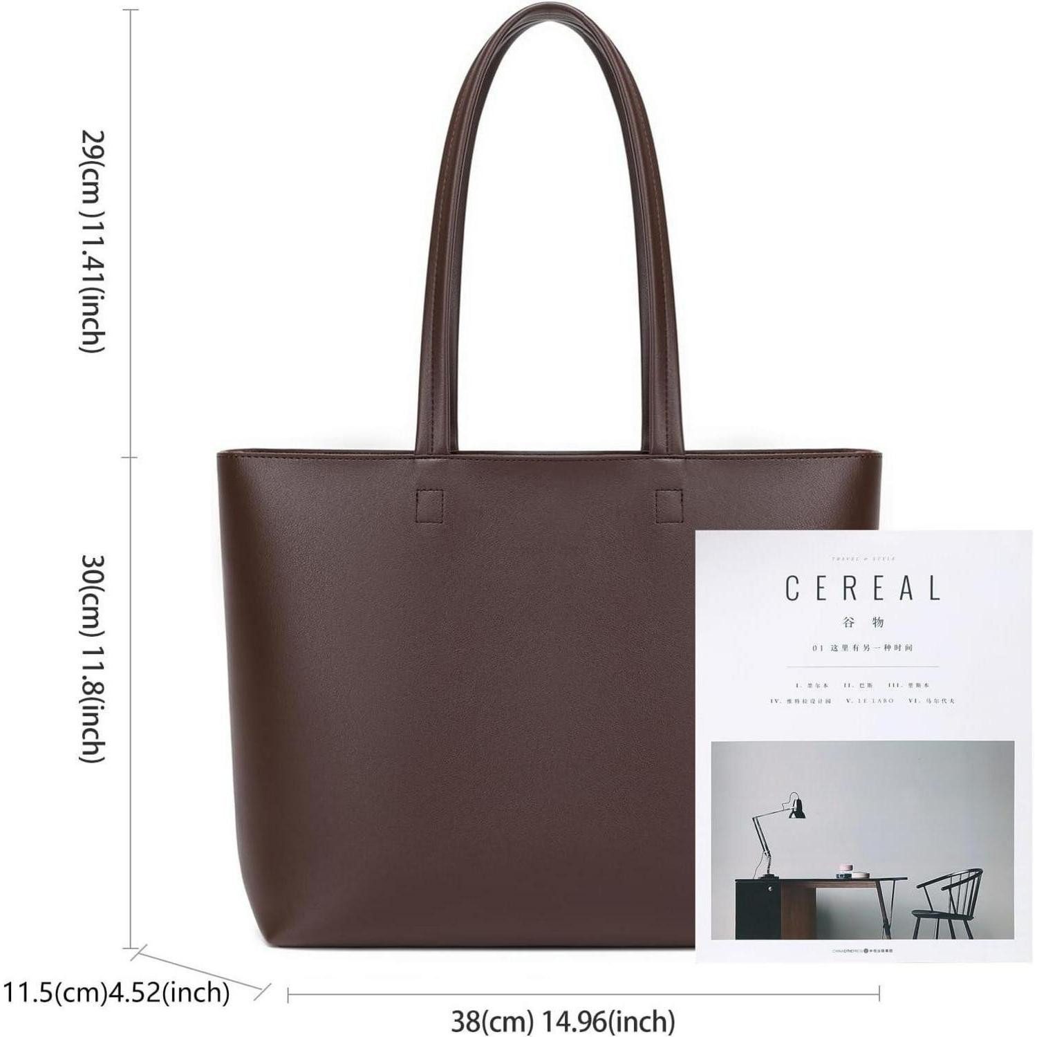 LuxusKollektion Henkeltasche Handtaschen Damen PU Leder Tote Shopper Reissverschluss Coffee