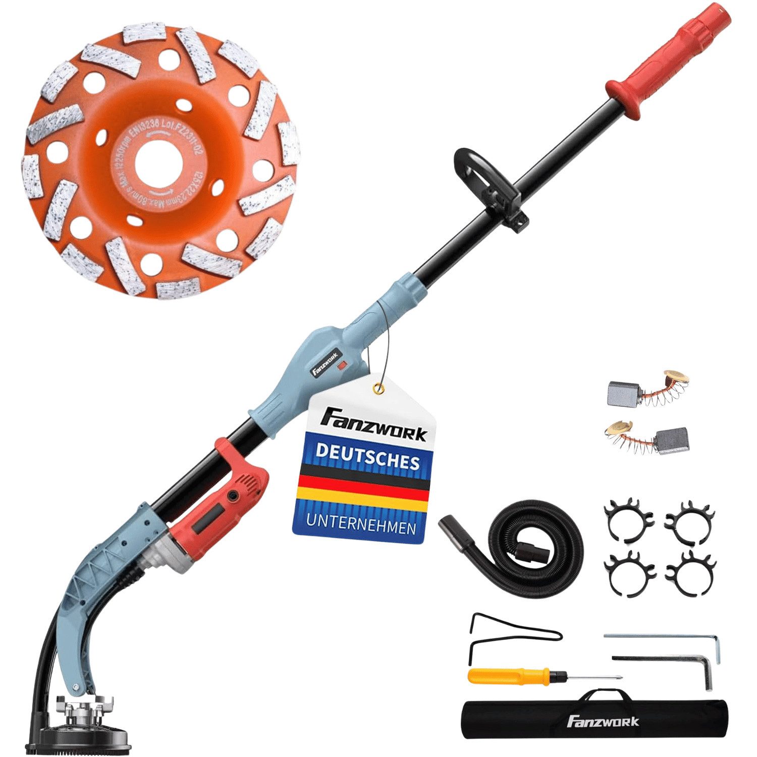 Fanzwork Winkelschleifer Betonschleifer 1010W mit Teleskopstange bis 1,20 m günstig online kaufen