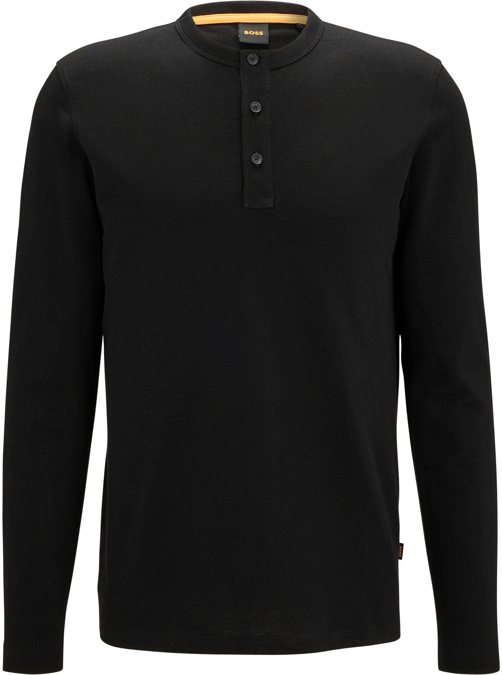BOSS ORANGE Langarmshirt Black (1-tlg) mit feiner Twillstruktur