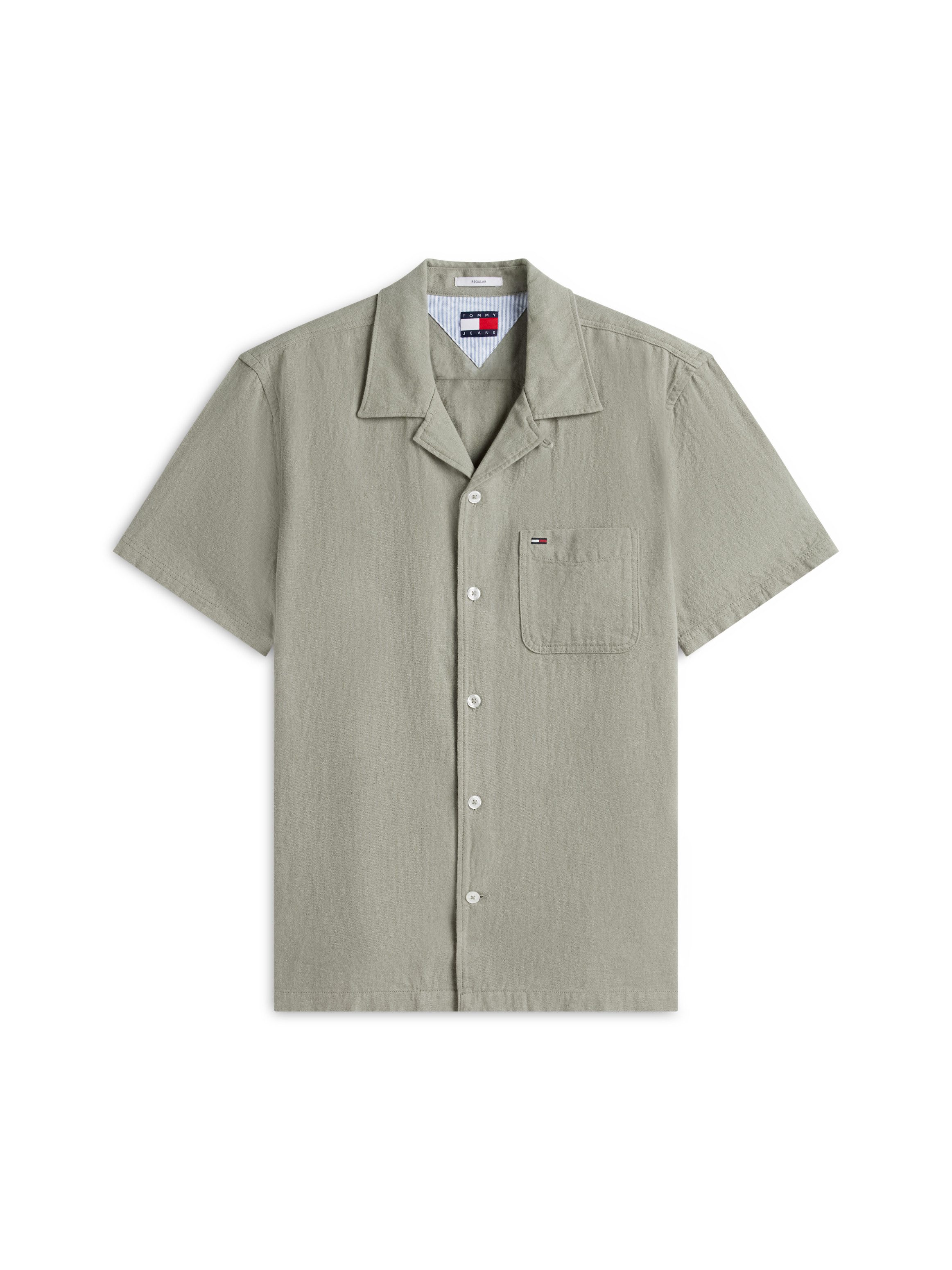Tommy Jeans Leinenhemd TJM REGULAR LINEN BLEND CAMP mit Reverskragen – Bild 5 von 5
