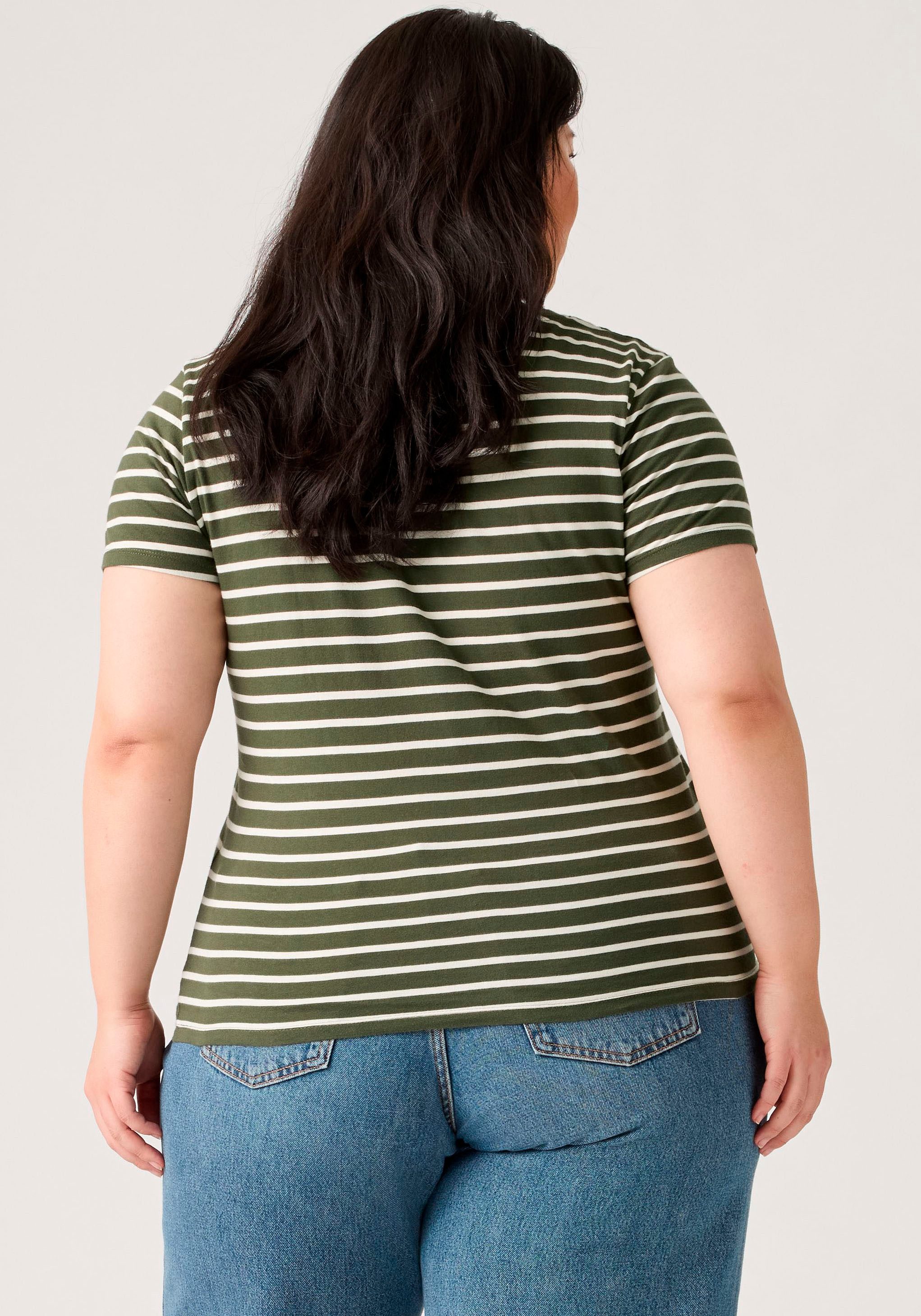 Levi's® Plus Kurzarmshirt V NECK TEE Gerade geschnittene Passform
