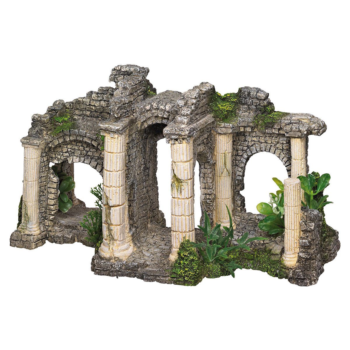 Aquariendeko Aquariendekoration Hadrians Tor mit Pflanzen