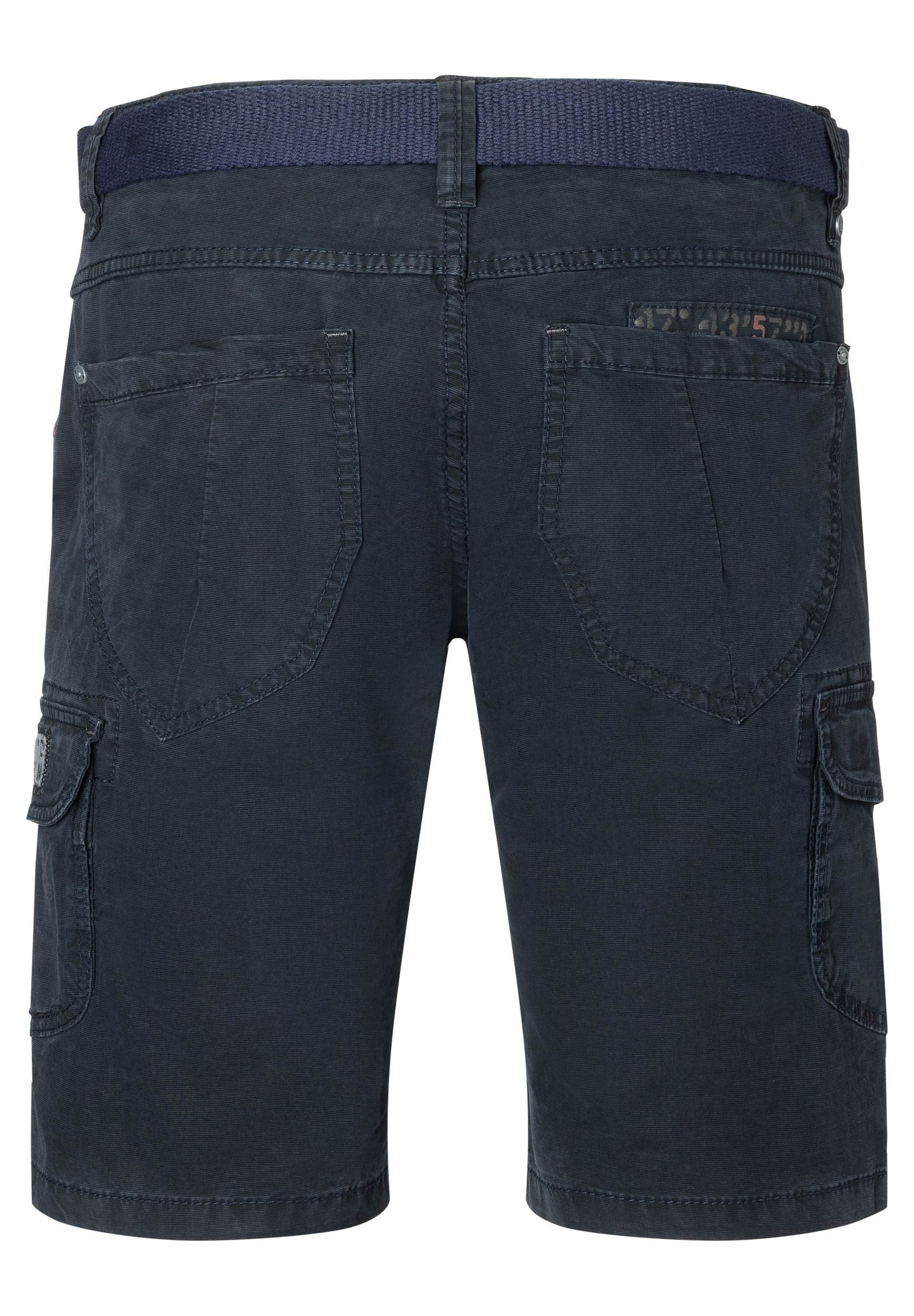TIMEZONE Cargoshorts Cargoshorts mit Gürtel und Taschen für Herren Baumwolle Regular Fit unifarben wärmend Reißverschluss