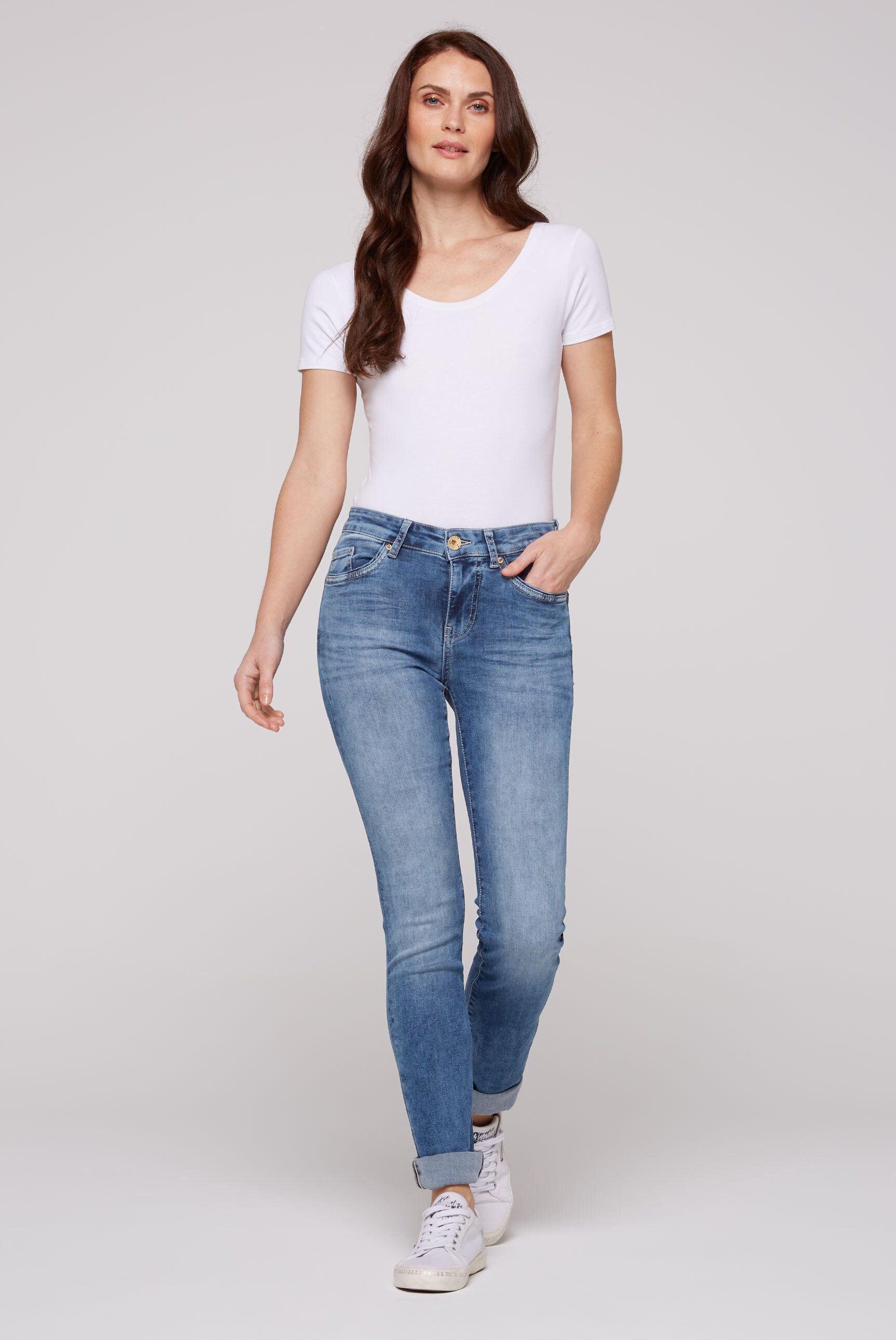SOCCX Regular-fit-Jeans mit normaler Leibhöhe