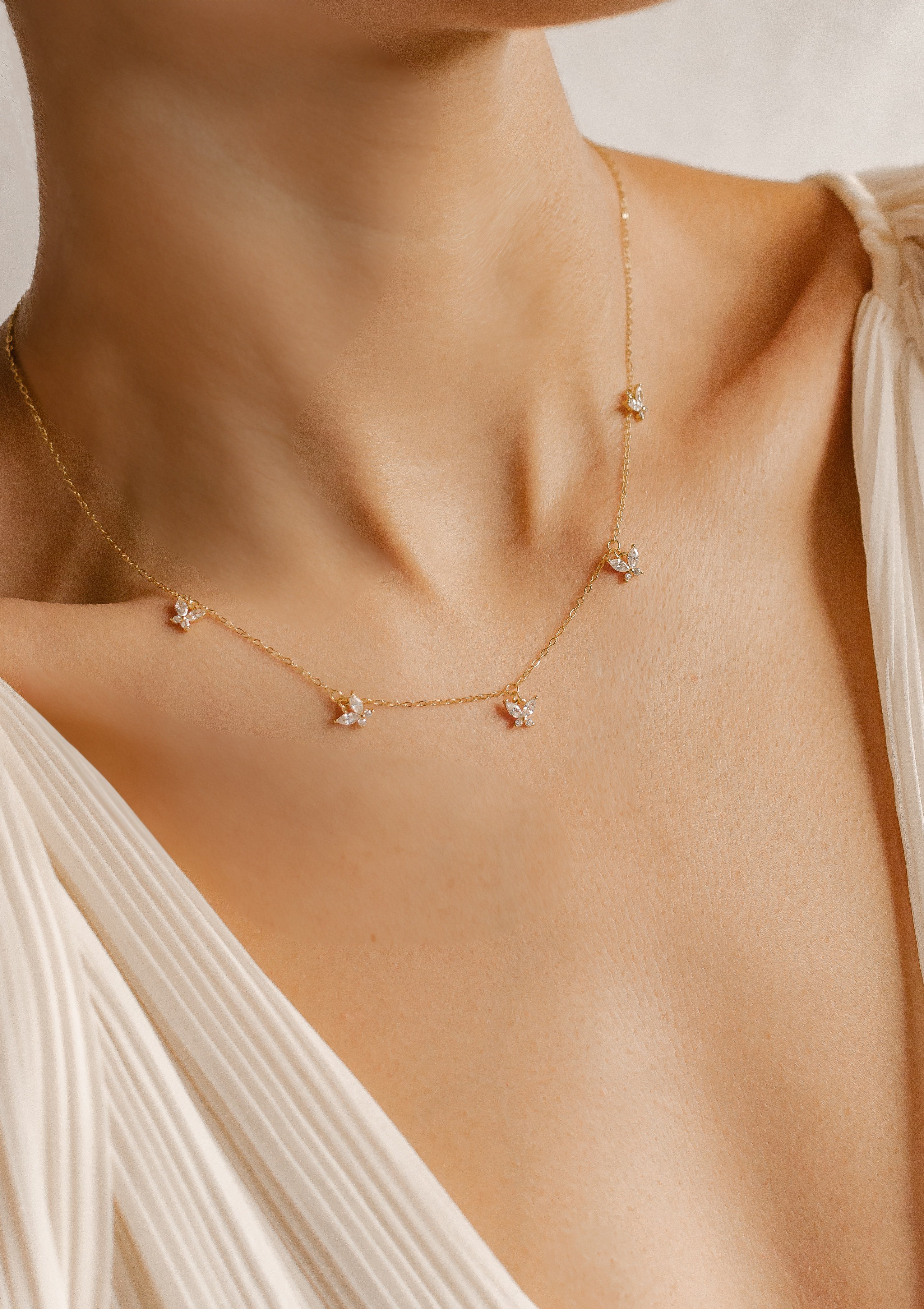 Hey Happiness Kette mit Anhänger Schmetterling Kristall, Kette Silber 925 D günstig online kaufen