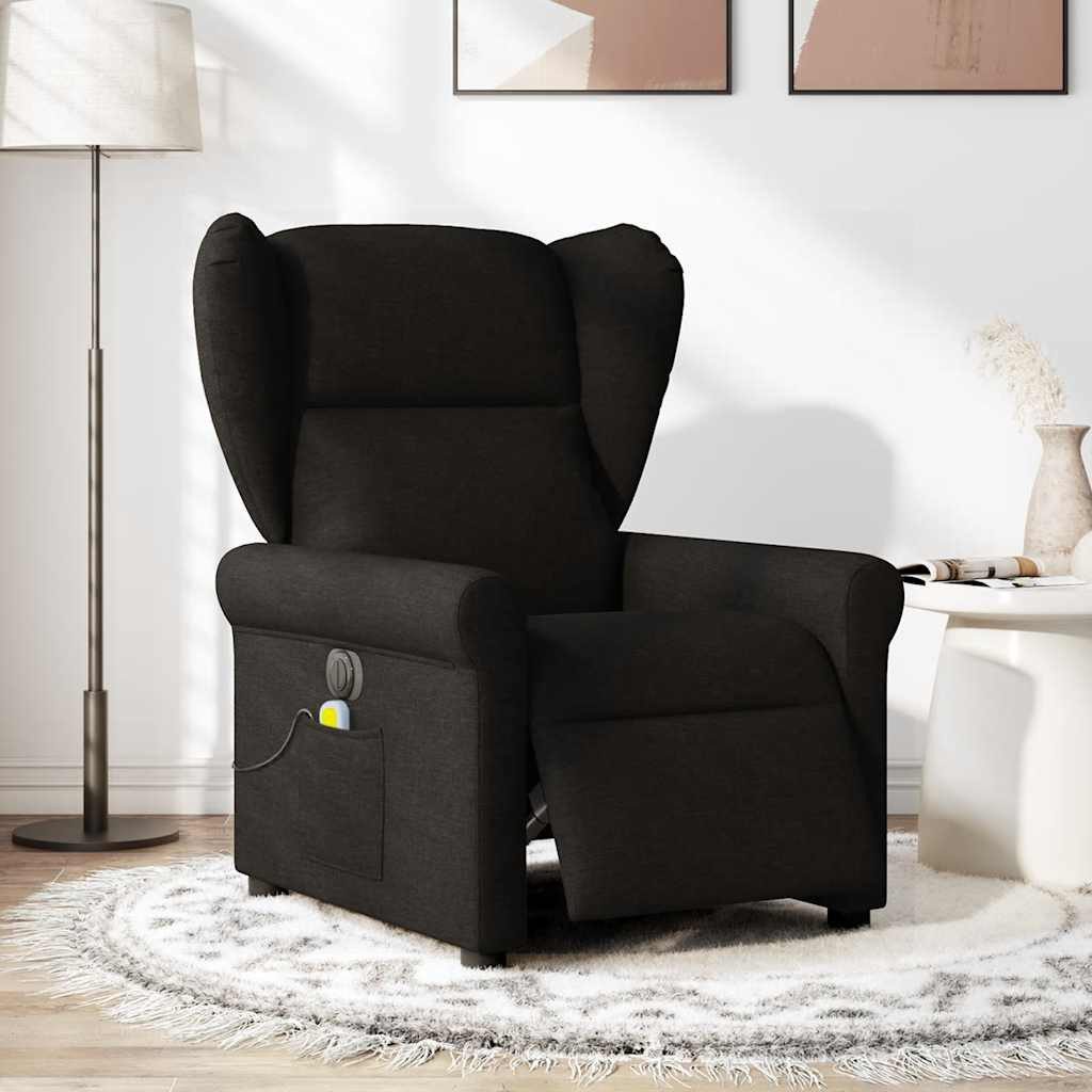 vidaXL Sessel Massagesessel Elektrisch Schwarz Stoff günstig online kaufen