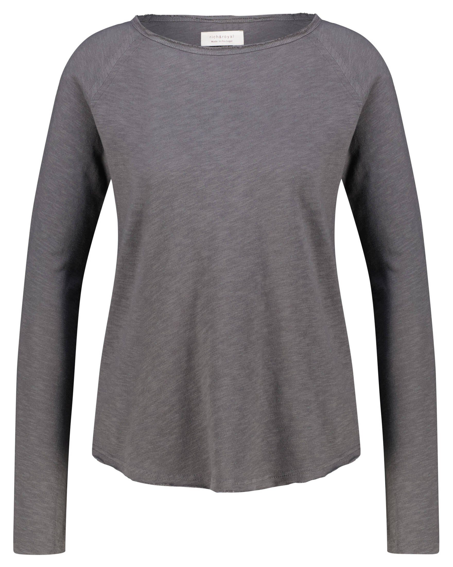 Rich & Royal T-Shirt Damen Langarmshirt ORGANIC HEAVYJERSEY LONGSLEEVE (1-tlg) anthrazit (14) | Sweatshirts