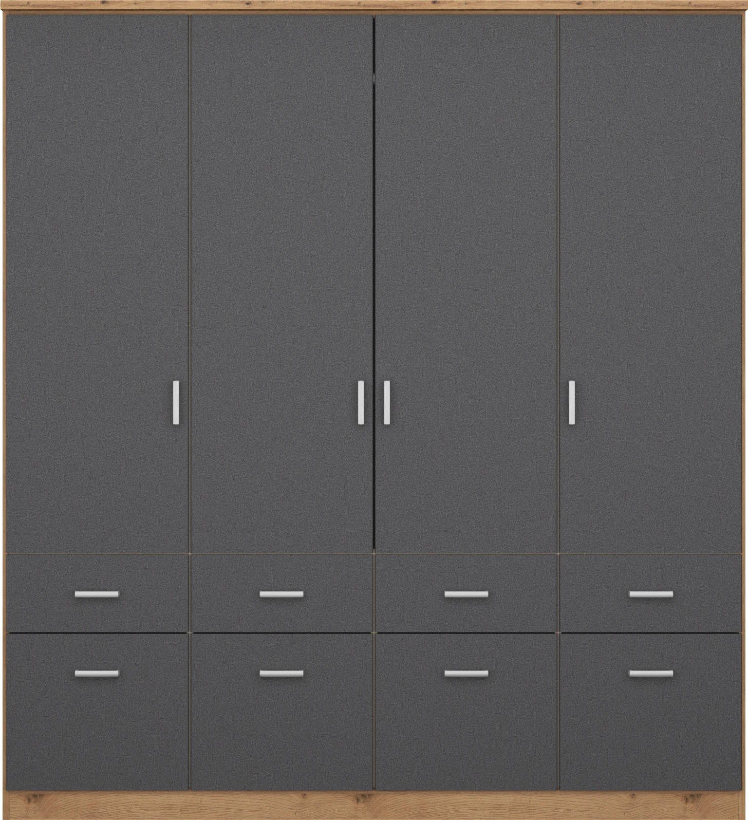 rauch Kleiderschrank Kleiderschrank Schrank Garderobe deckenhoher Schrank BREMEN (optional mit Spiegel, Breiten: 91/136/181 cm, Höhe: 199 cm) in vielen Farbvari – Bild 4 von 5