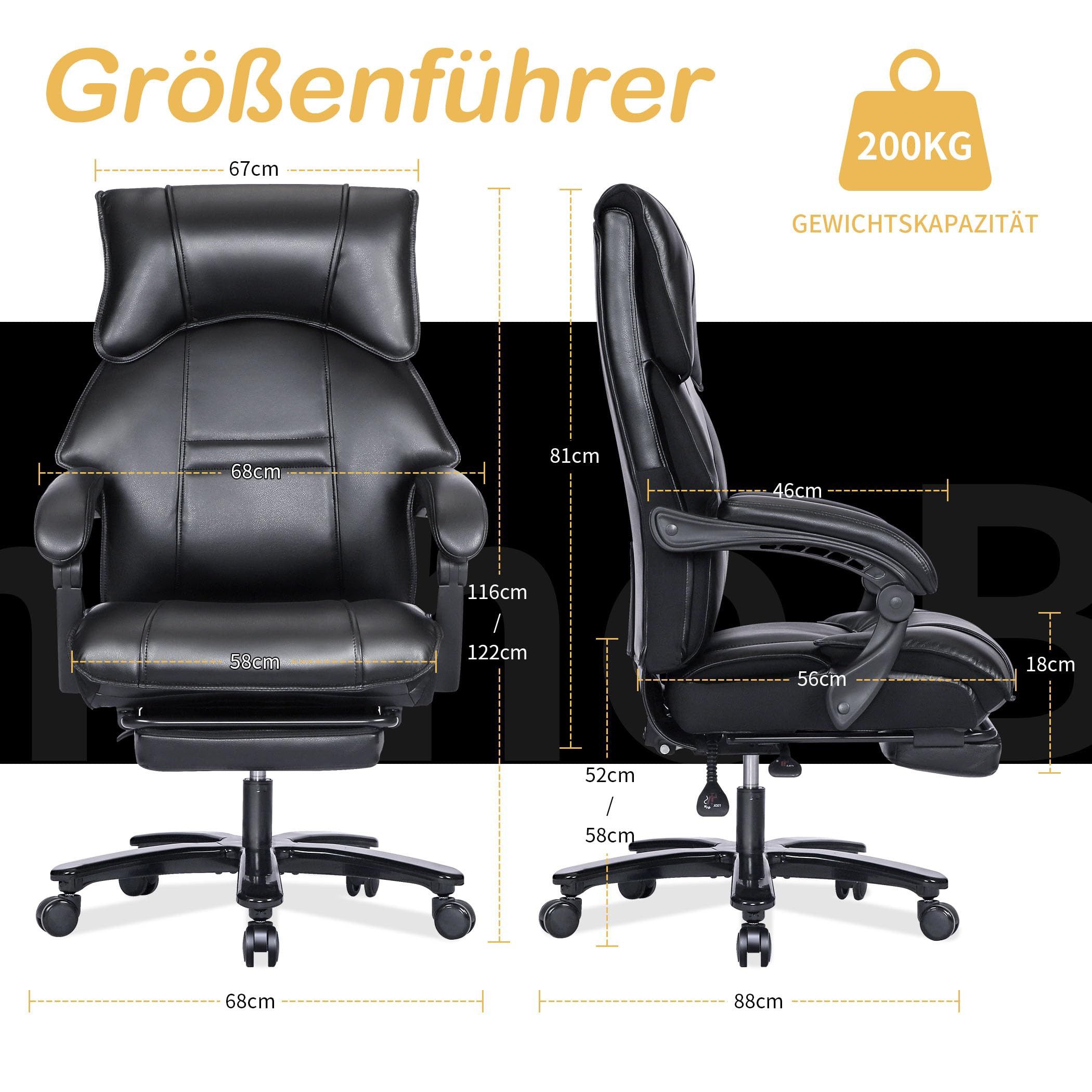 FANTASYLAB Bürostuhl Gaming-stuhl Chefsessel Drehstuhl mit hoher Rückenlehn günstig online kaufen