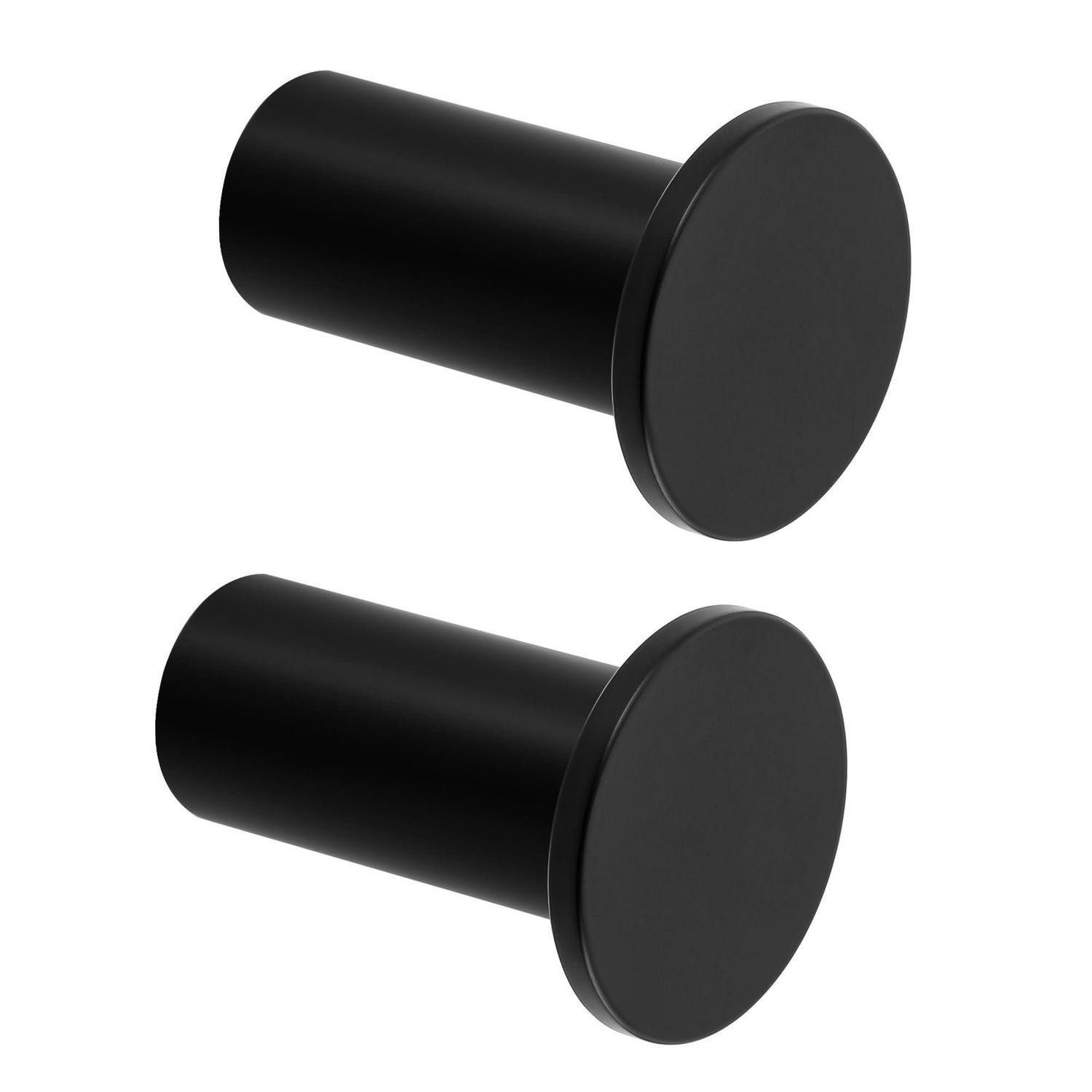LuxusKollektion Wandhaken Garderobenhaken Edelstahl Schwarz 2 Stück, (2-St)