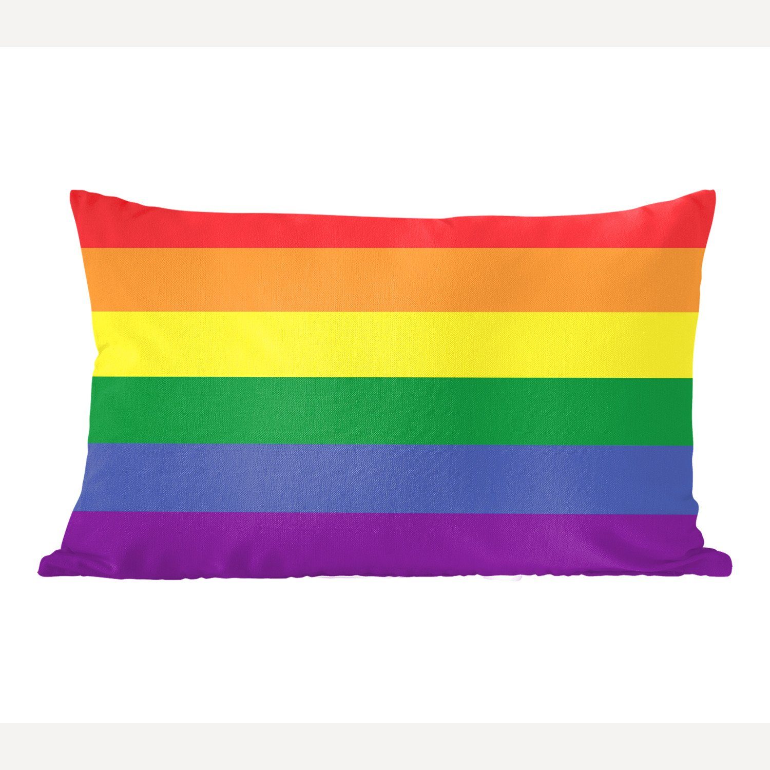 MuchoWow Dekokissen Regenbogenflagge - Stolzflagge - Liebe, Wohzimmer Dekoration, Zierkissen, Dekokissen mit Füllung, Schlafzimmer