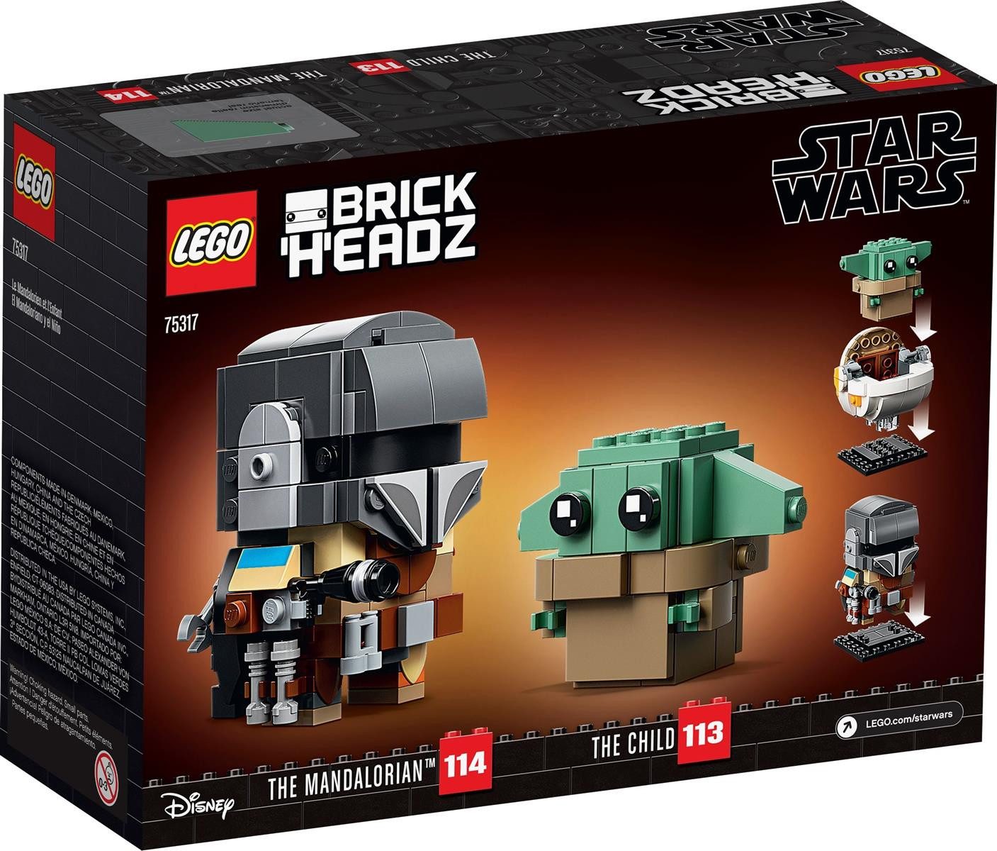 LEGO® LEGO® Brickheadz 75317 Der Mandalorianer und das Kind Konstruktionsspielsteine, (295 St)