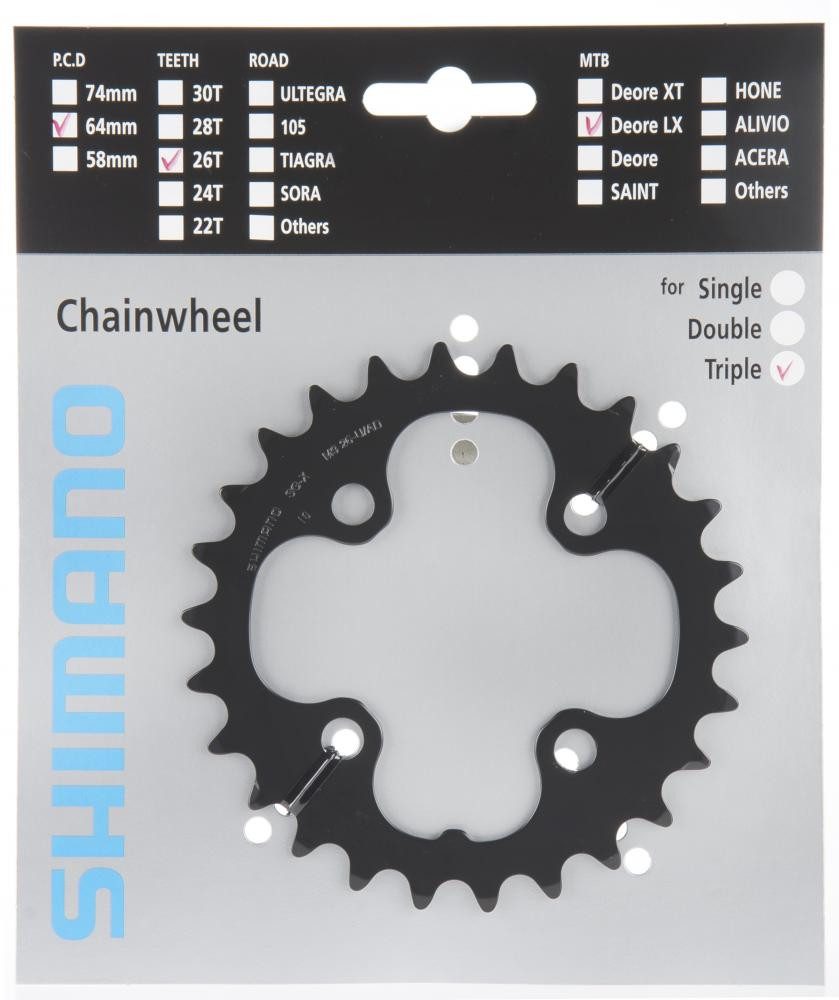 Kettenschaltung SHIMANO Kettenblatt SLX FC-M660 26 Zähne - präziser Antrieb für MTB-Sc