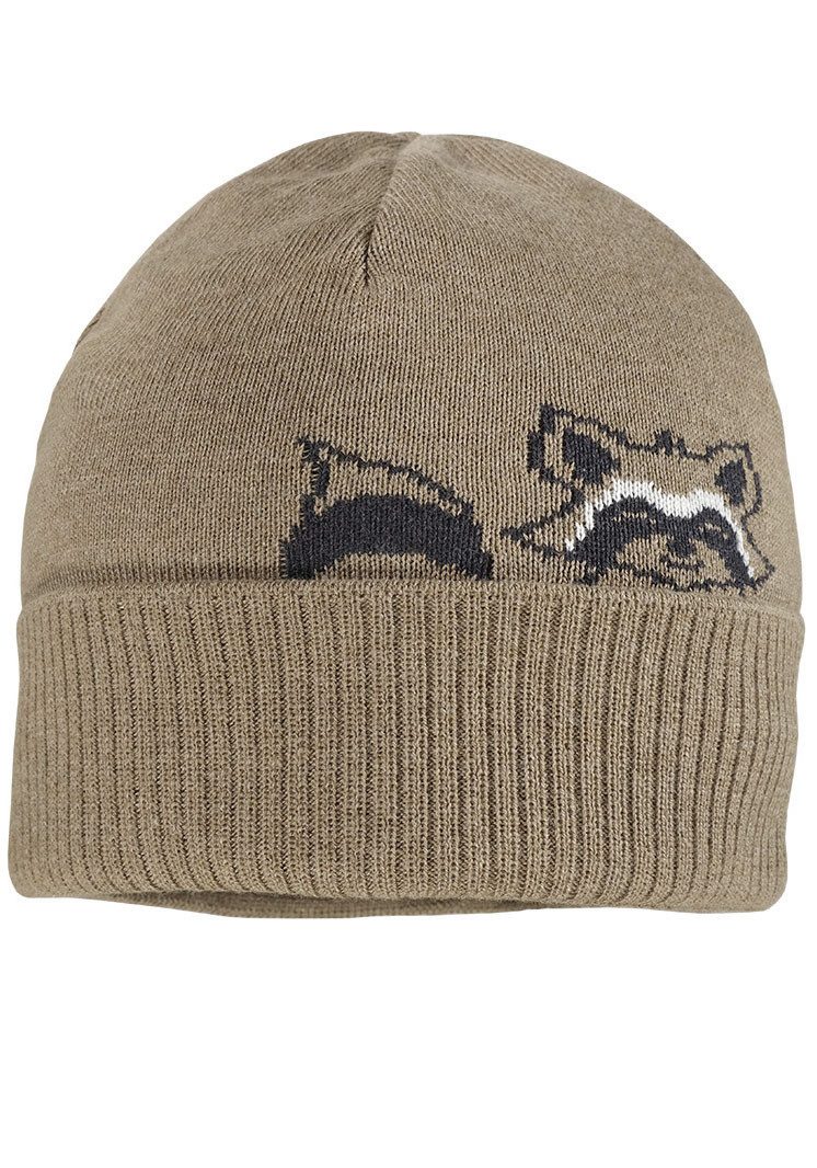 MAXIMO Strickmütze mit Umschlag im Waschbär-Design