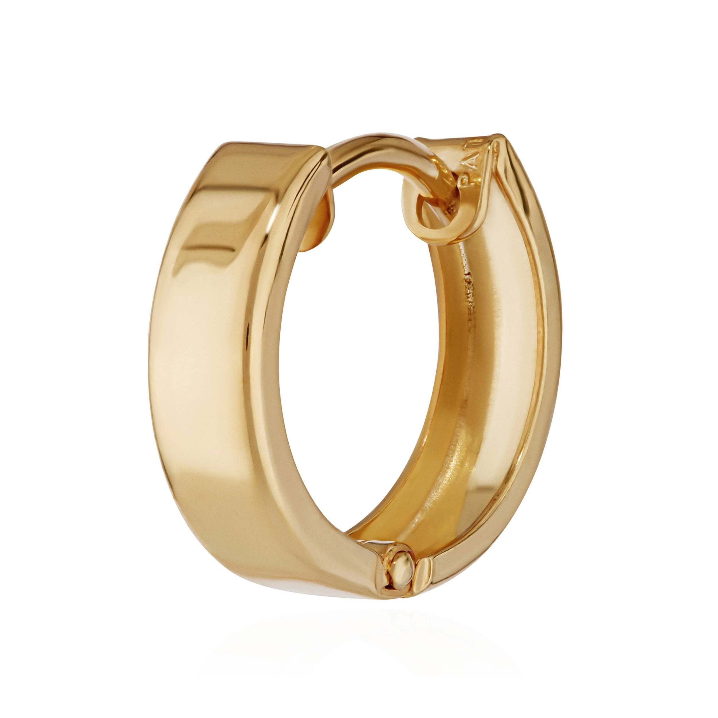 NKlaus Klappcreolen Einzel 585 Gelbgold Klappcreolen Ohrringen 12,4 X (Einzel - 1 Stück)