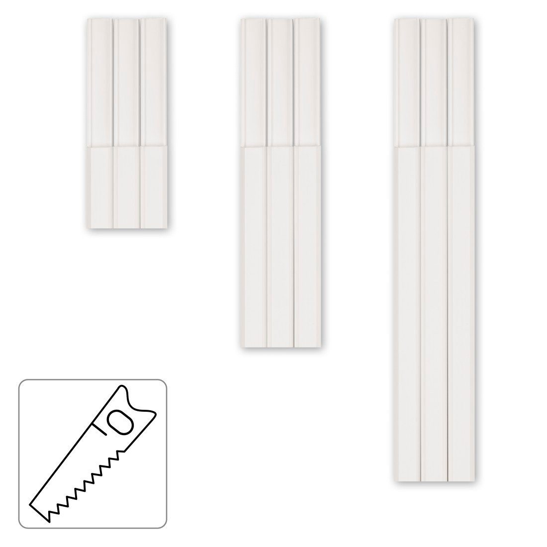 Hama Kabelkanal Kabelkanal, 3 Stück, 100 x 2,1 x 1 cm, PVC, Weiß, selbstklebend, eckig, individuell anpassbar, universell, langwierig