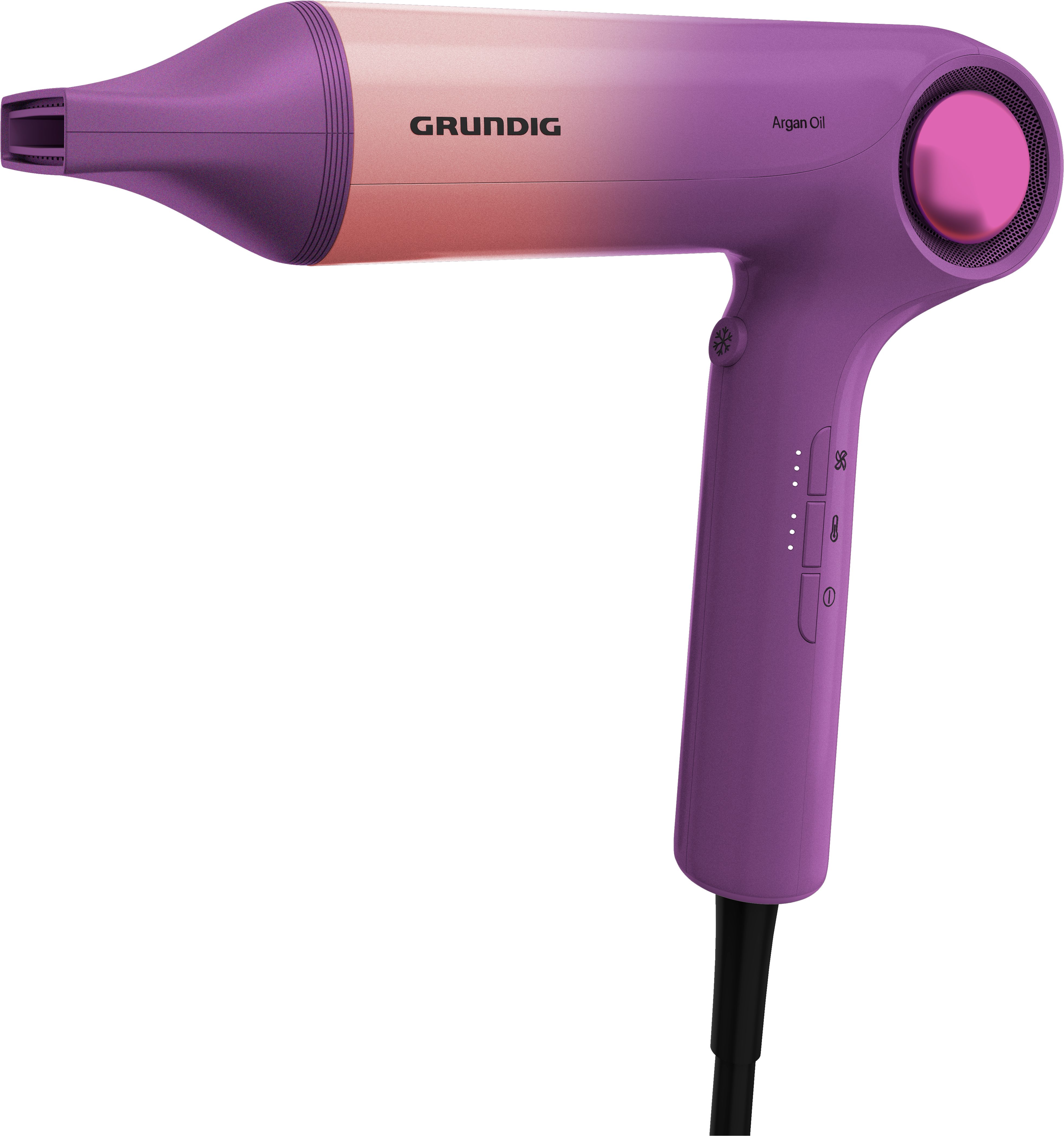Grundig Haartrockner HD 9480, 1600 W, Ionen Funktion, 3 Temperatur- und 3 Luftstromstufen lila|rosa