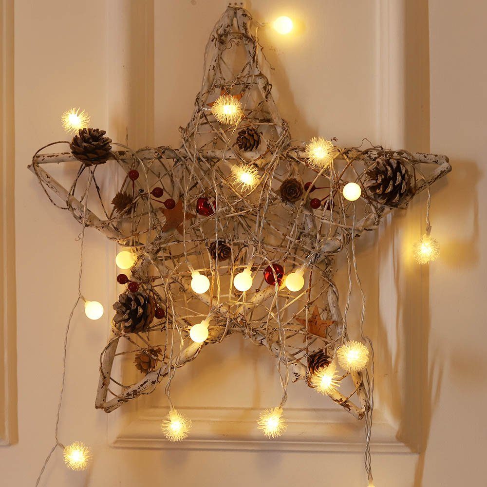 LED-Lichterkette Kristallkugel, Schneeflocke, Stern, Blume, für Indoor Weihnachtsparty