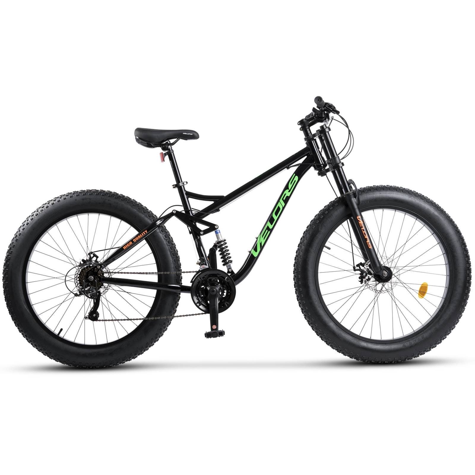Velors Fatbike 26 Zoll Fat Tire 4.0 MTB für Herren Damen und Jungen, 21 Gang Shimano Tourney Schaltwerk, mechanische Scheibenbremse, Fat Bike Mountainbike