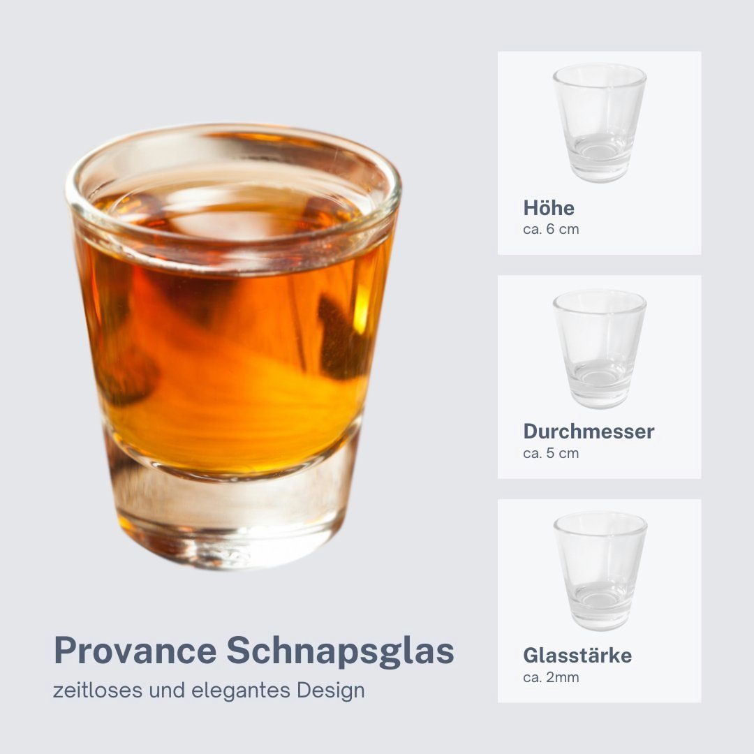 Provance Schnapsglas 6 Stück Schnapsglas Shot Kurzer Shotgläser Tequila 2cl 4cl 20ml 40ml, 6-tlg., Glas