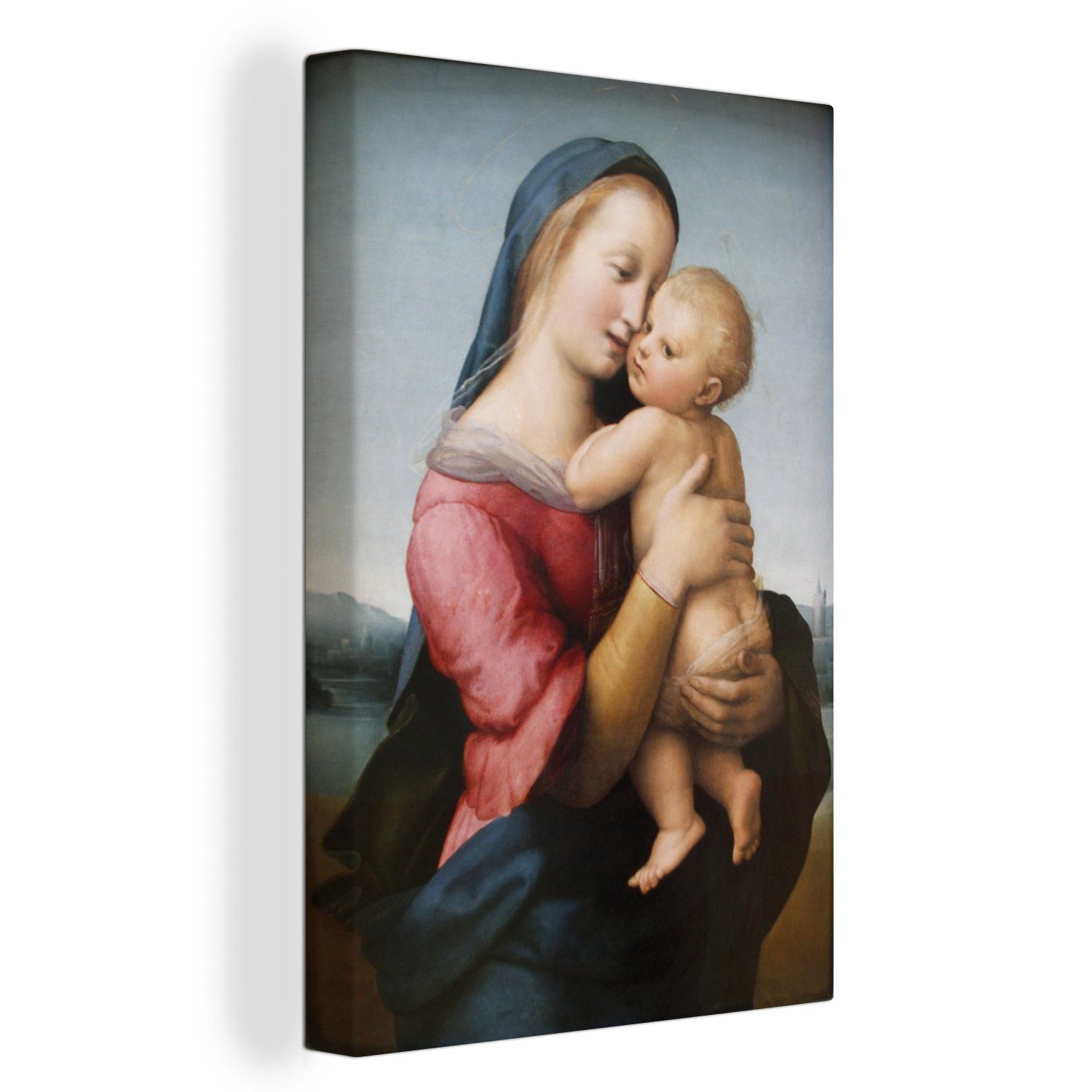 OneMillionCanvasses® Leinwandbild Madonna Tempi - Gemälde von Raffael, (1 St), Leinwandbild fertig bespannt inkl. Zackenaufhänger, Gemälde, 20x30 cm