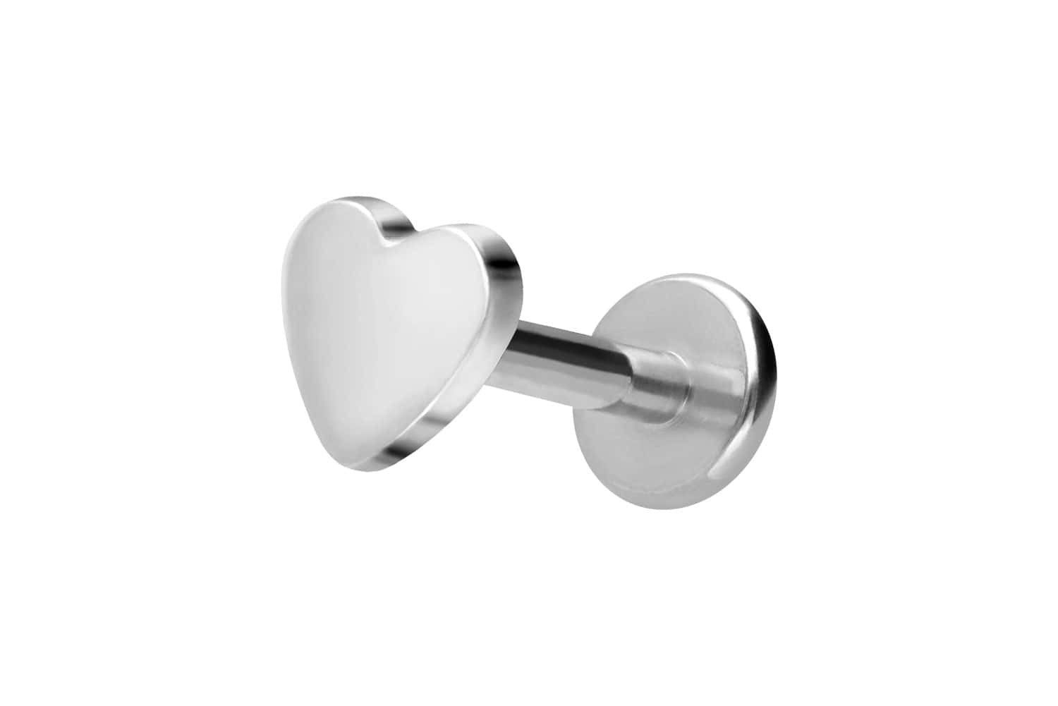 Piercing-Set Titan Labret mit Innengewinde HERZ