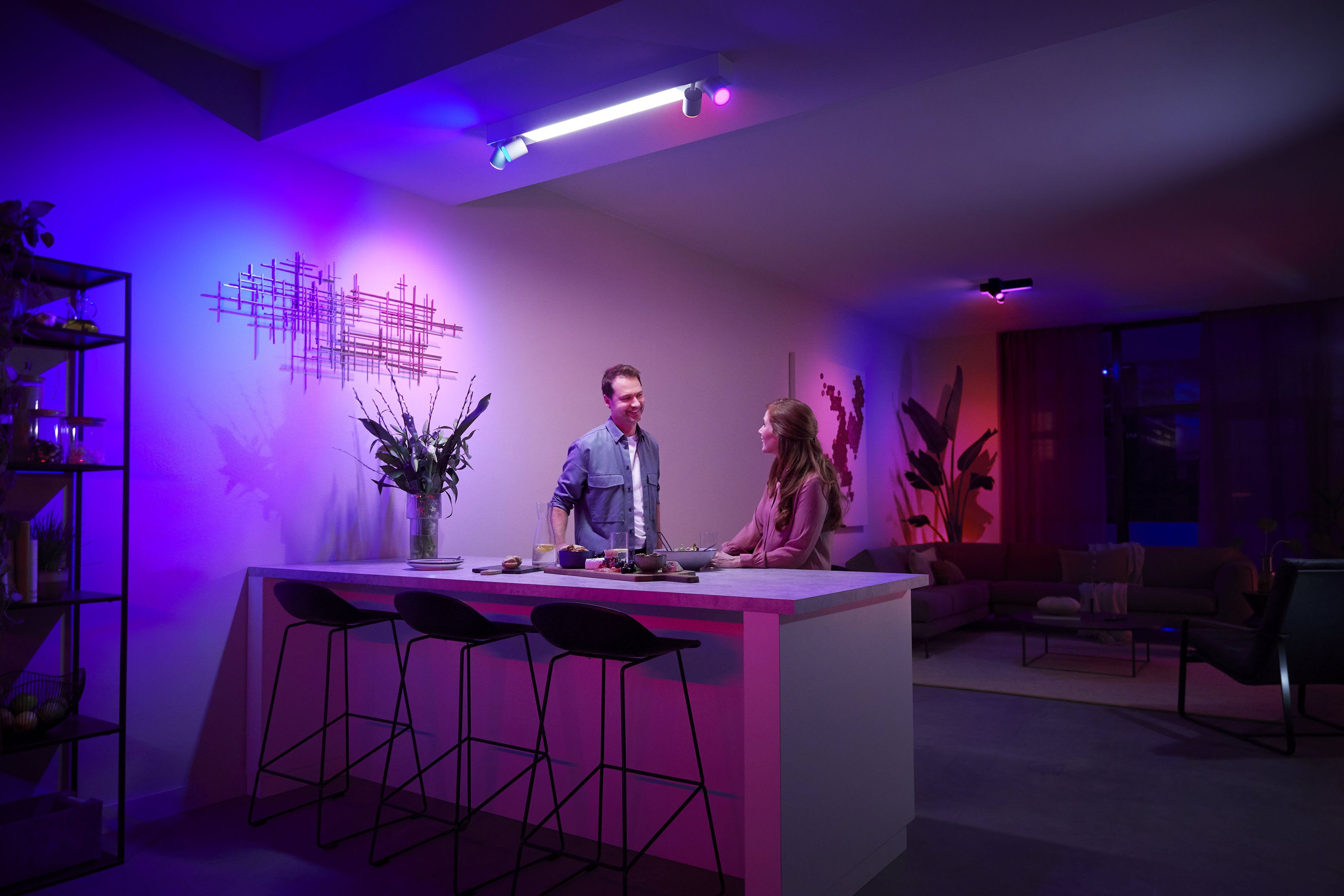 Philips Hue LED Deckenspot Centris, Individ. anpassbar Farbwechsler, Lampeneinstellungen Lampen Hue der LED einzeln App, mit wechselbar