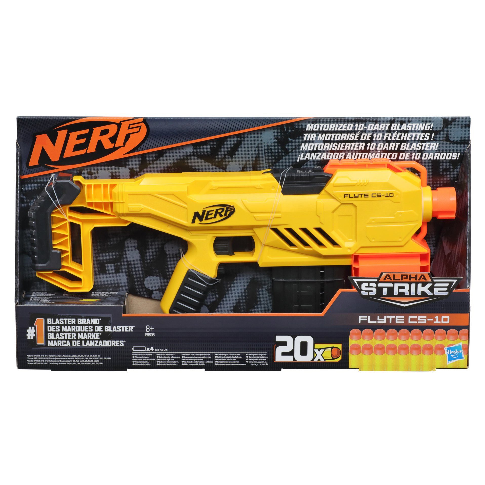 Hasbro Blaster Alpha Strike Flyte CS-10 - Nerf Blaster elektrisch, Jede Menge Blaster-Action ohne Nachladen!