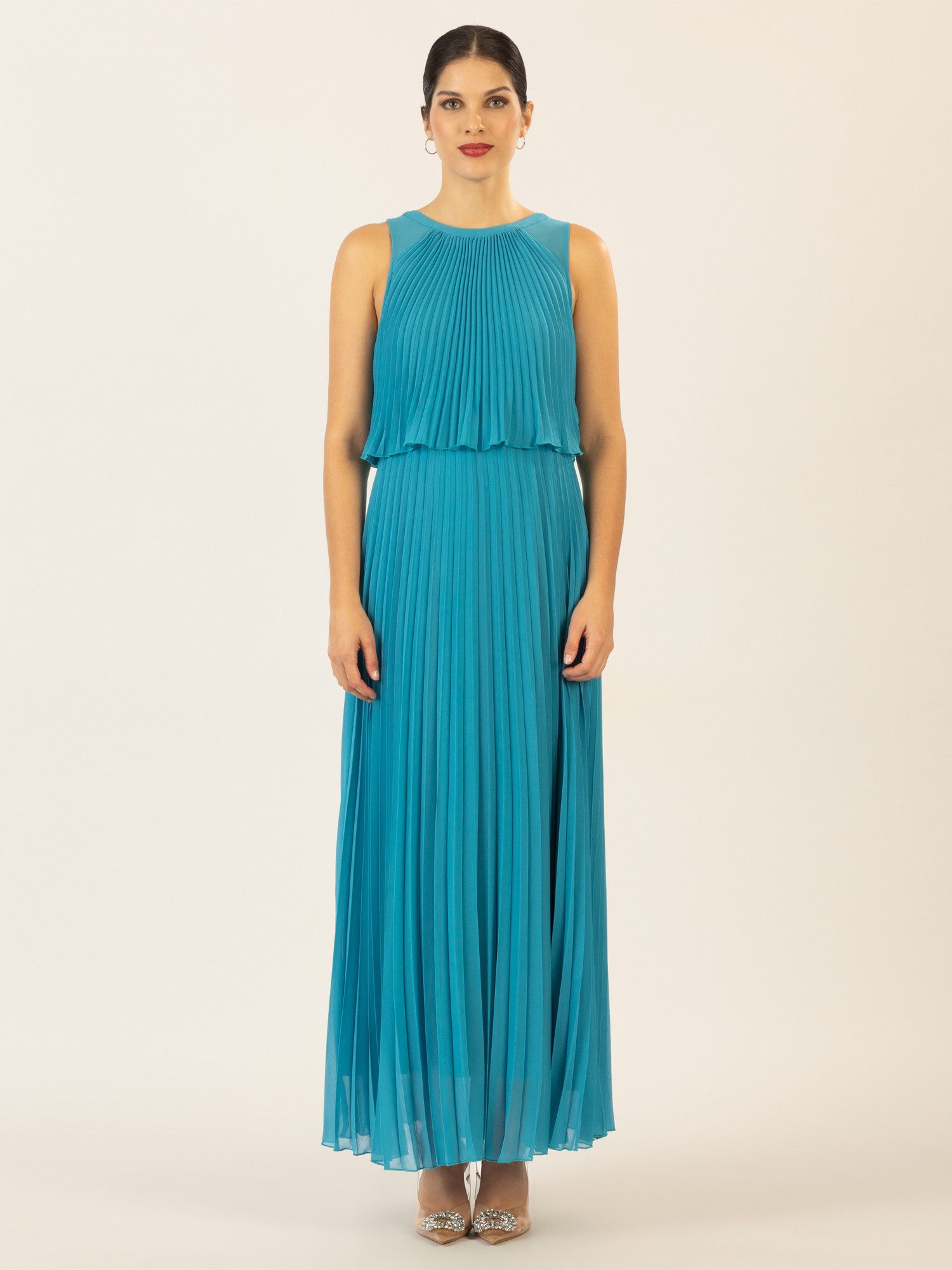 Apart Abendkleid mit lose fallendem Sonnenplissee günstig online kaufen