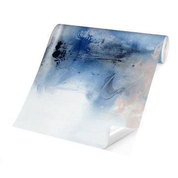 Bilderdepot24 Vliestapete Abstrakt Abstrakt Blau Rosa Aquarell Tapete Wanddeko Modern Kunst, Glatt, Matt, (Inklusive Gratis-Kleister oder selbstklebend), Wohnzimmer Schlafzimmer Küche Flur Fototapete Motivtapete Wandtapete