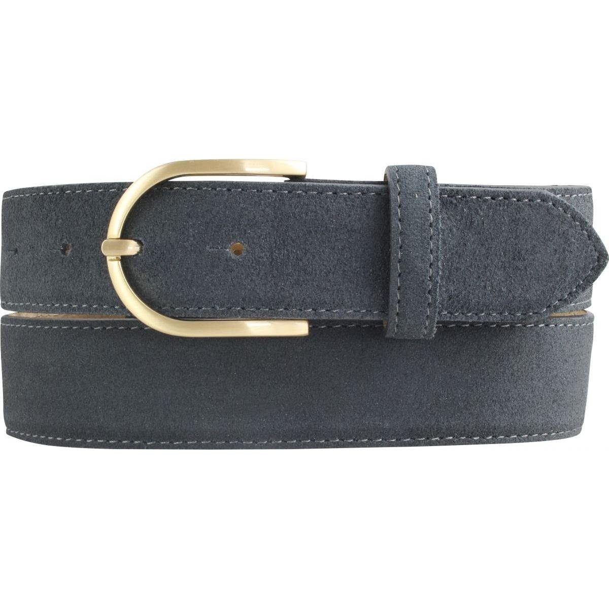 Veloursleder Velour-Ledergürtel Damen-Gürtel Ledergürtel Gold Anthrazit, BELTINGER aus 35 Damen für 3,5 cm -