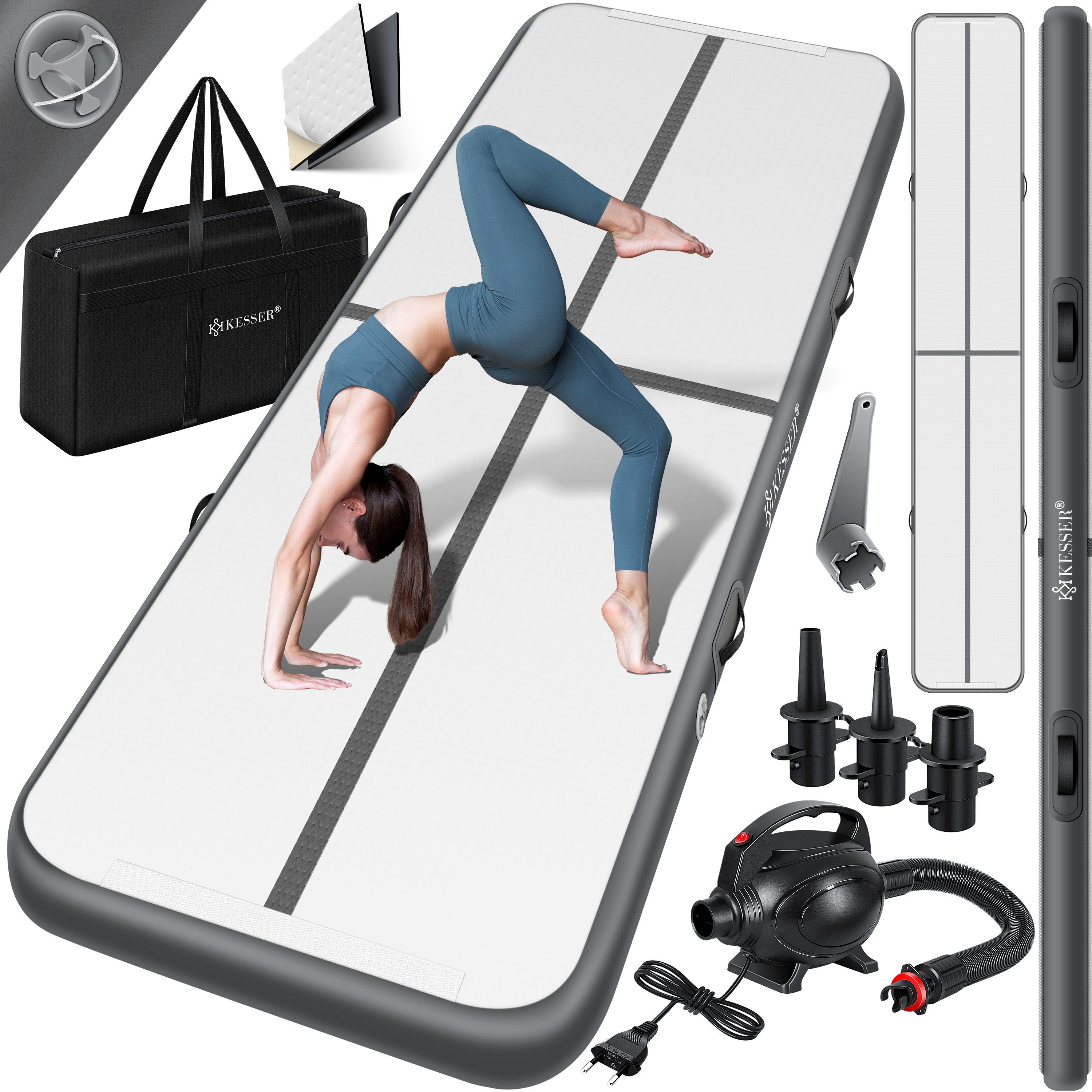 KESSER Turnmatte, Turnmatte Aufblasbar Airtrack Fitness-Matte Gymnastikmatte