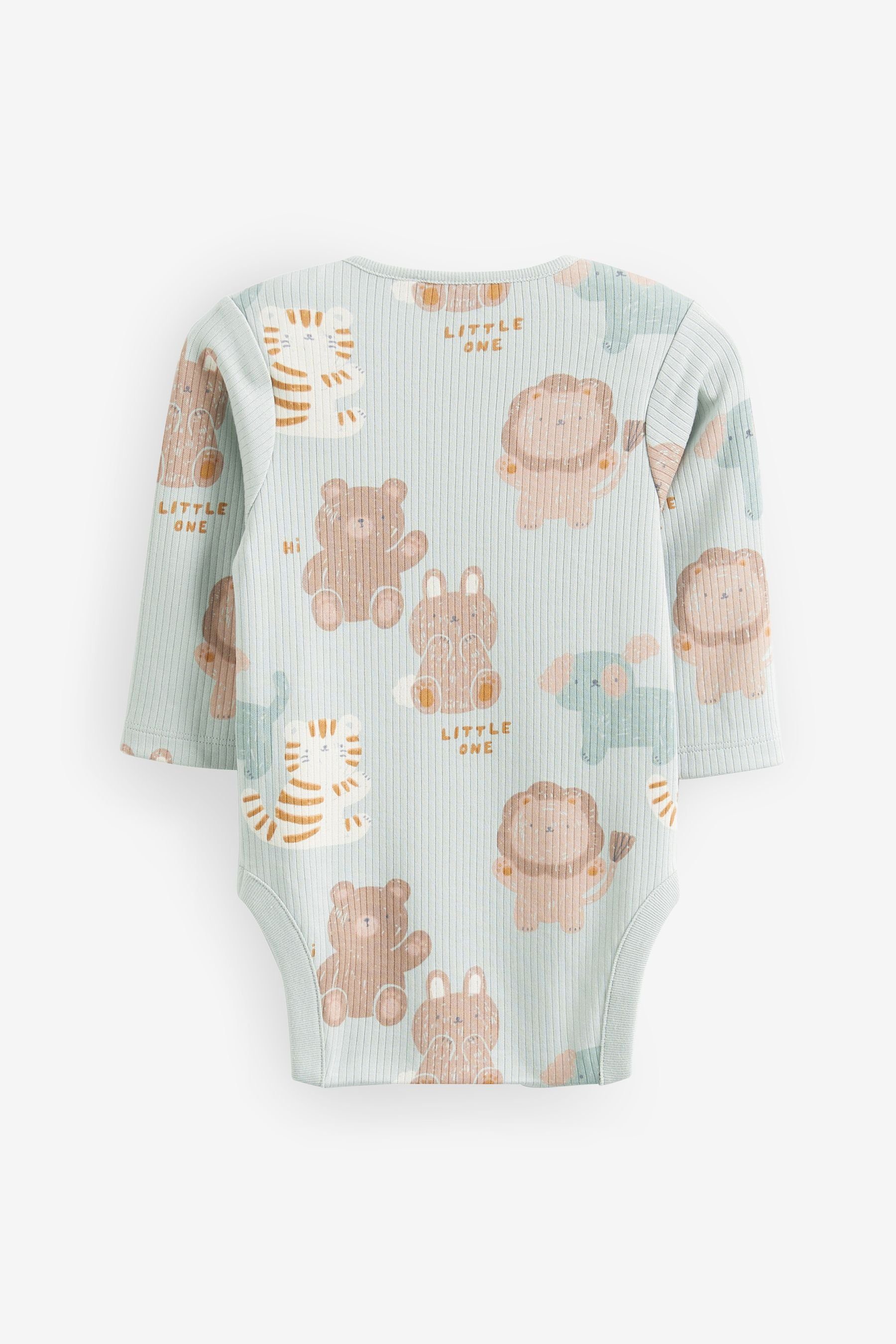 Green Baby-Bodys, 3er-Pack Next gerippte Mint Langarmbody (3-tlg) Langärmelige