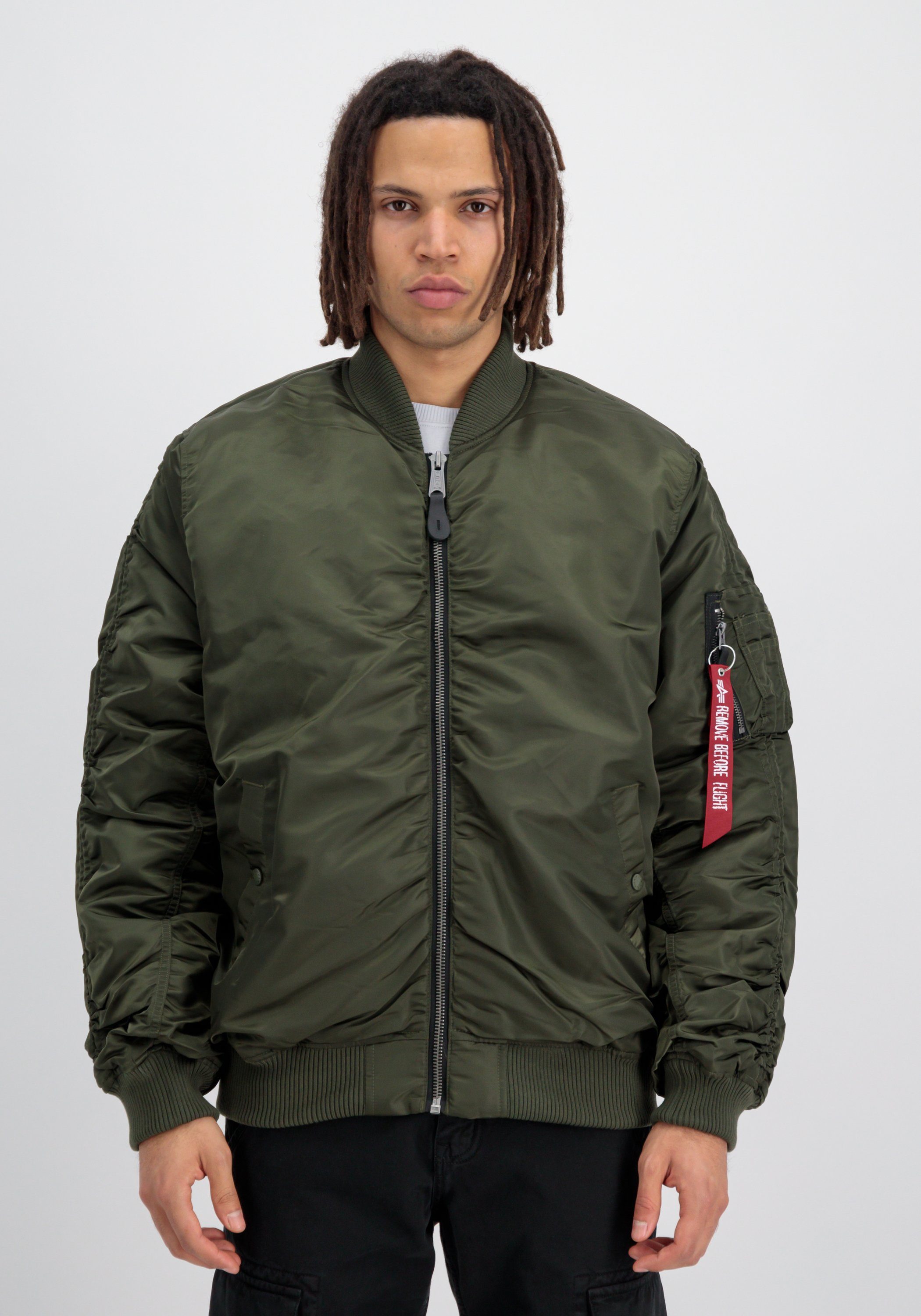 Alpha Industries Bomberjacke Alpha Industries Jackets Flight Puckered & - OS Men dark olive MA-1 Bomber