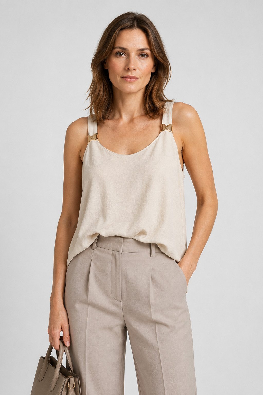 ITALY VIBES Trägertop - elegantes Ärmelloses Shirt - sommerliches Damen Top ONE SIZE, passend von Größe S bis XL