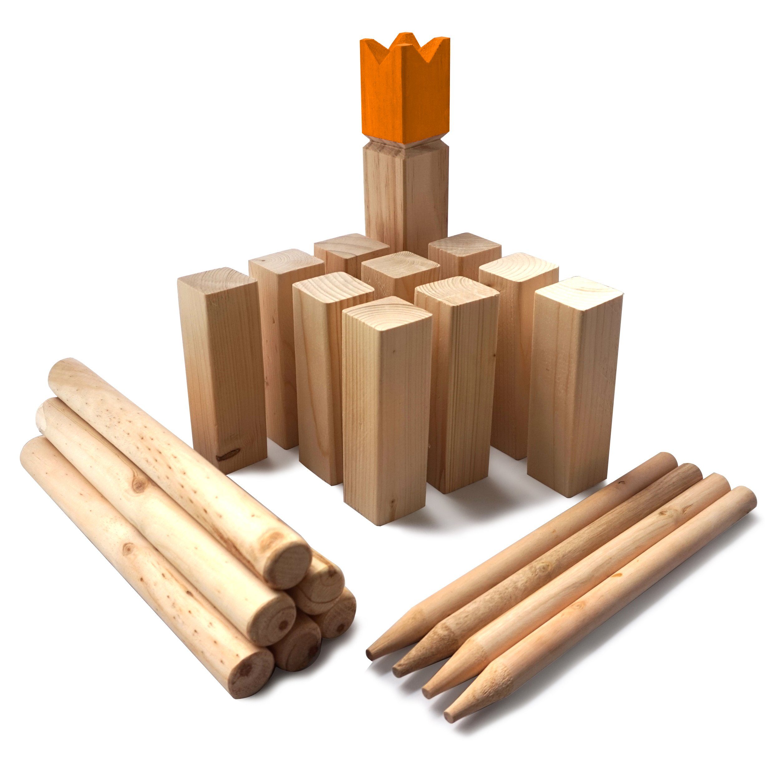 Ocean5 Spiel Wurfspiel Kubb in verschiedenen Größen, Familienspiel, Wikinger Spiel - Wurfspiel mit Teams